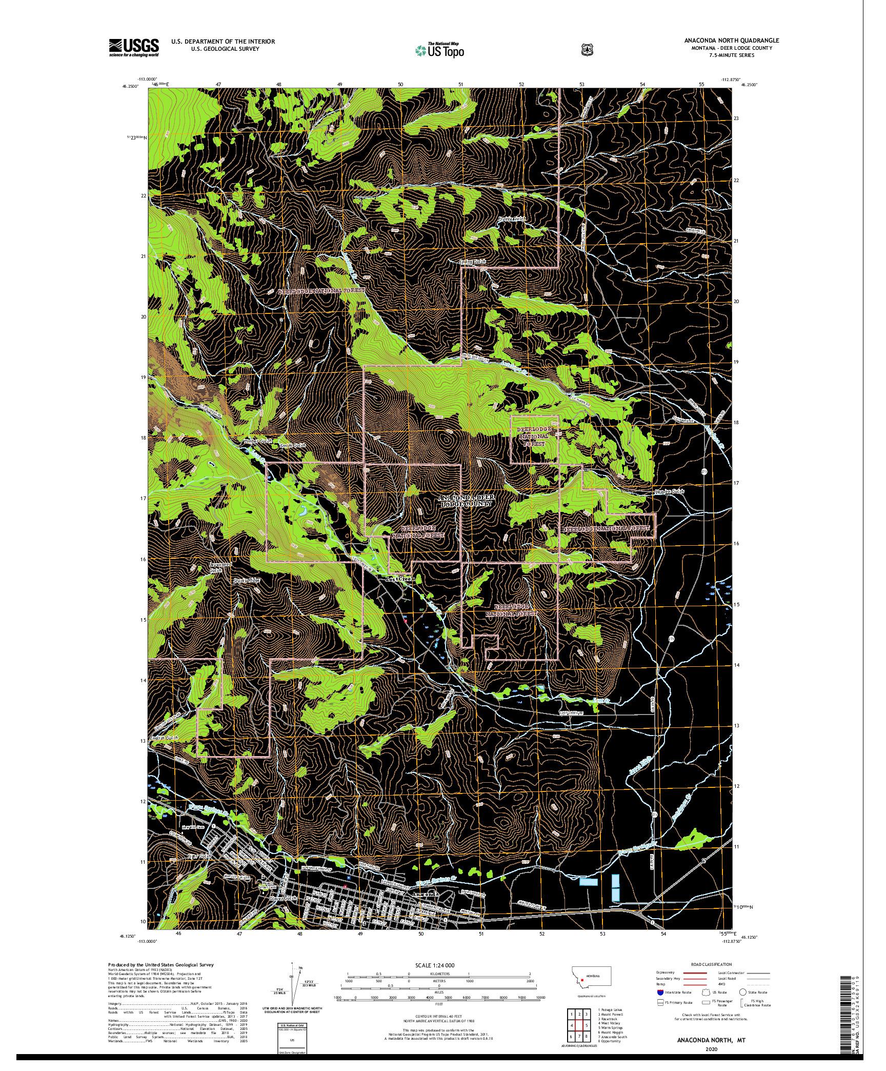 USGS US TOPO 7.5-MINUTE MAP FOR ANACONDA NORTH, MT 2020