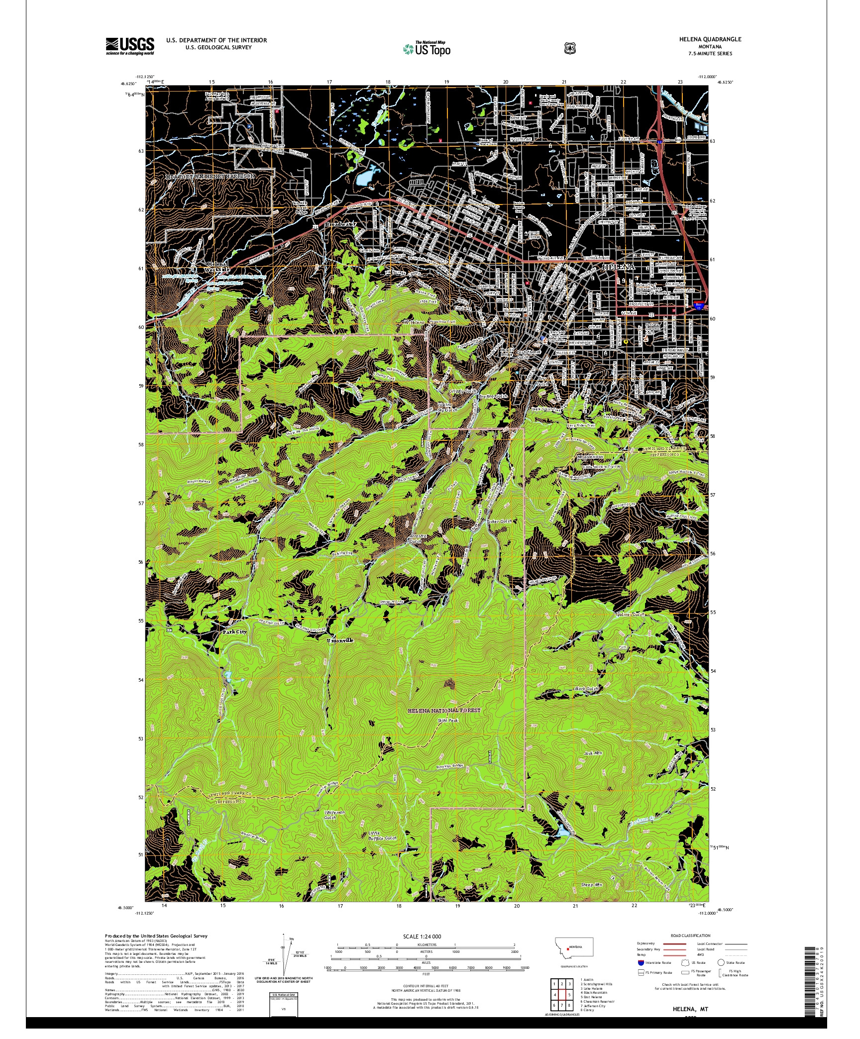 USGS US TOPO 7.5-MINUTE MAP FOR HELENA, MT 2020