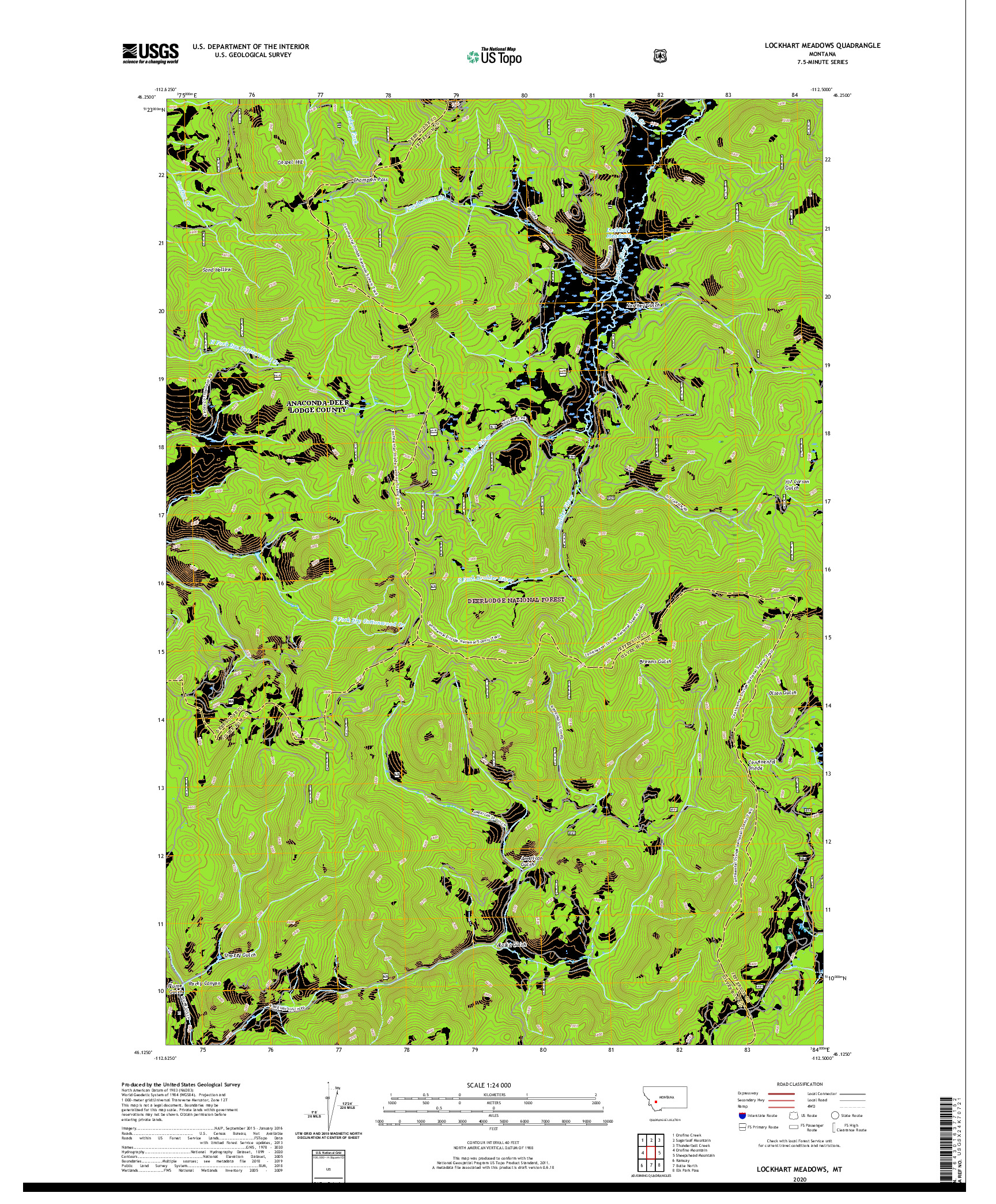 USGS US TOPO 7.5-MINUTE MAP FOR LOCKHART MEADOWS, MT 2020