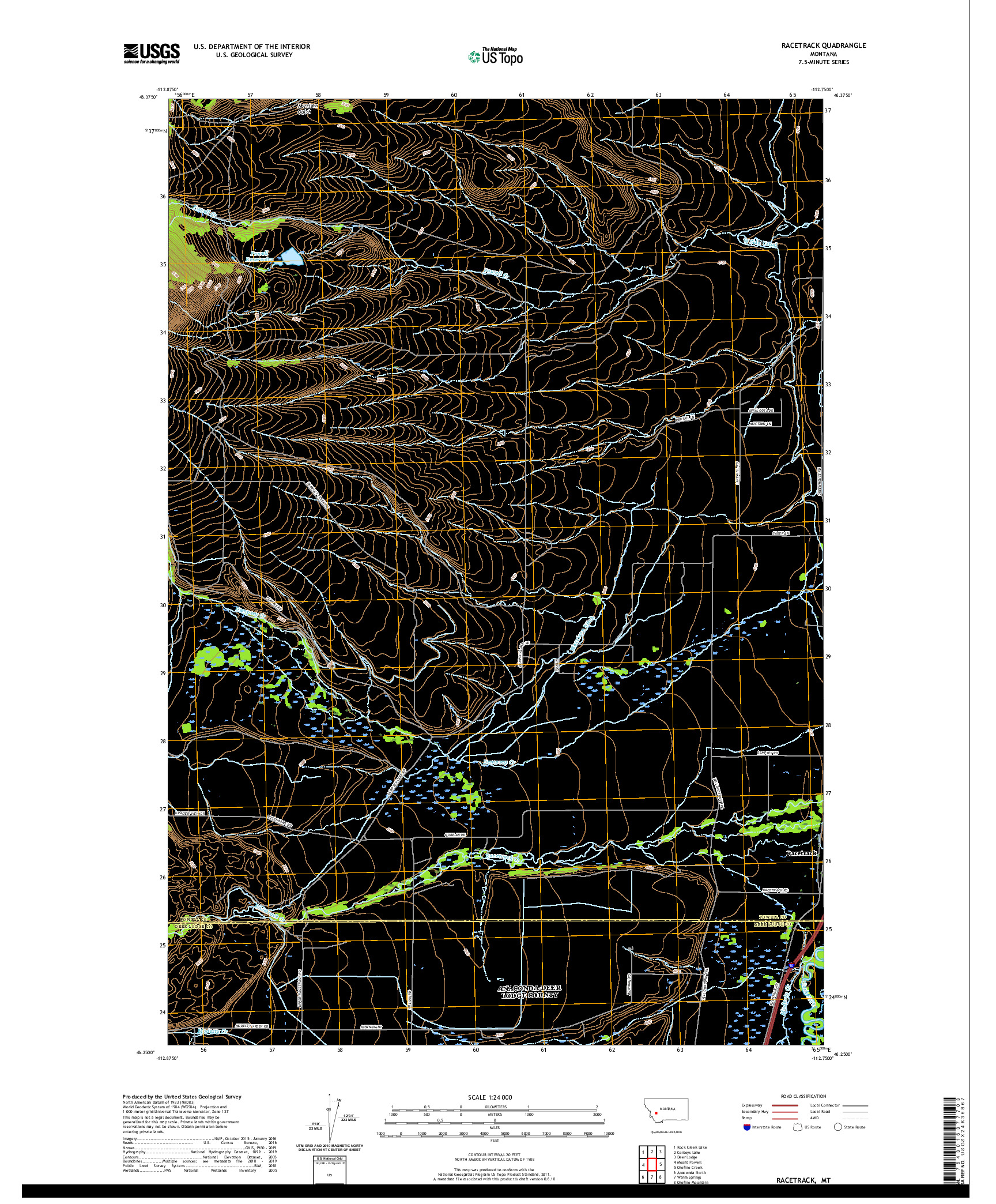 USGS US TOPO 7.5-MINUTE MAP FOR RACETRACK, MT 2020