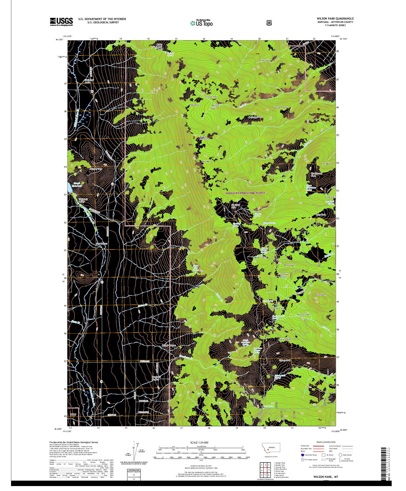 USGS US TOPO 7.5-MINUTE MAP FOR WILSON PARK, MT 2020
