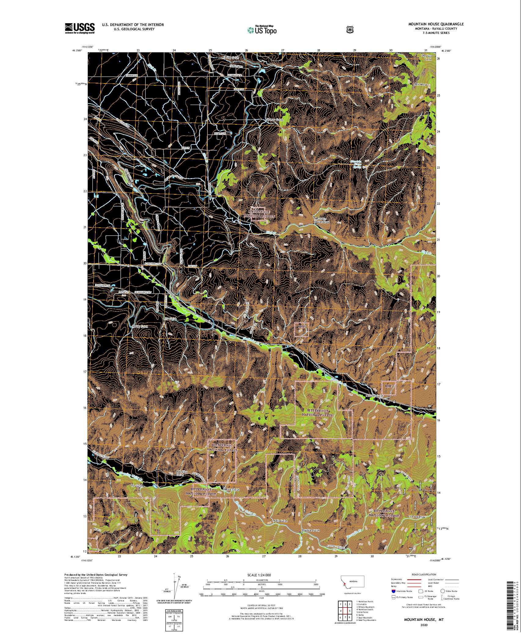 USGS US TOPO 7.5-MINUTE MAP FOR MOUNTAIN HOUSE, MT 2020