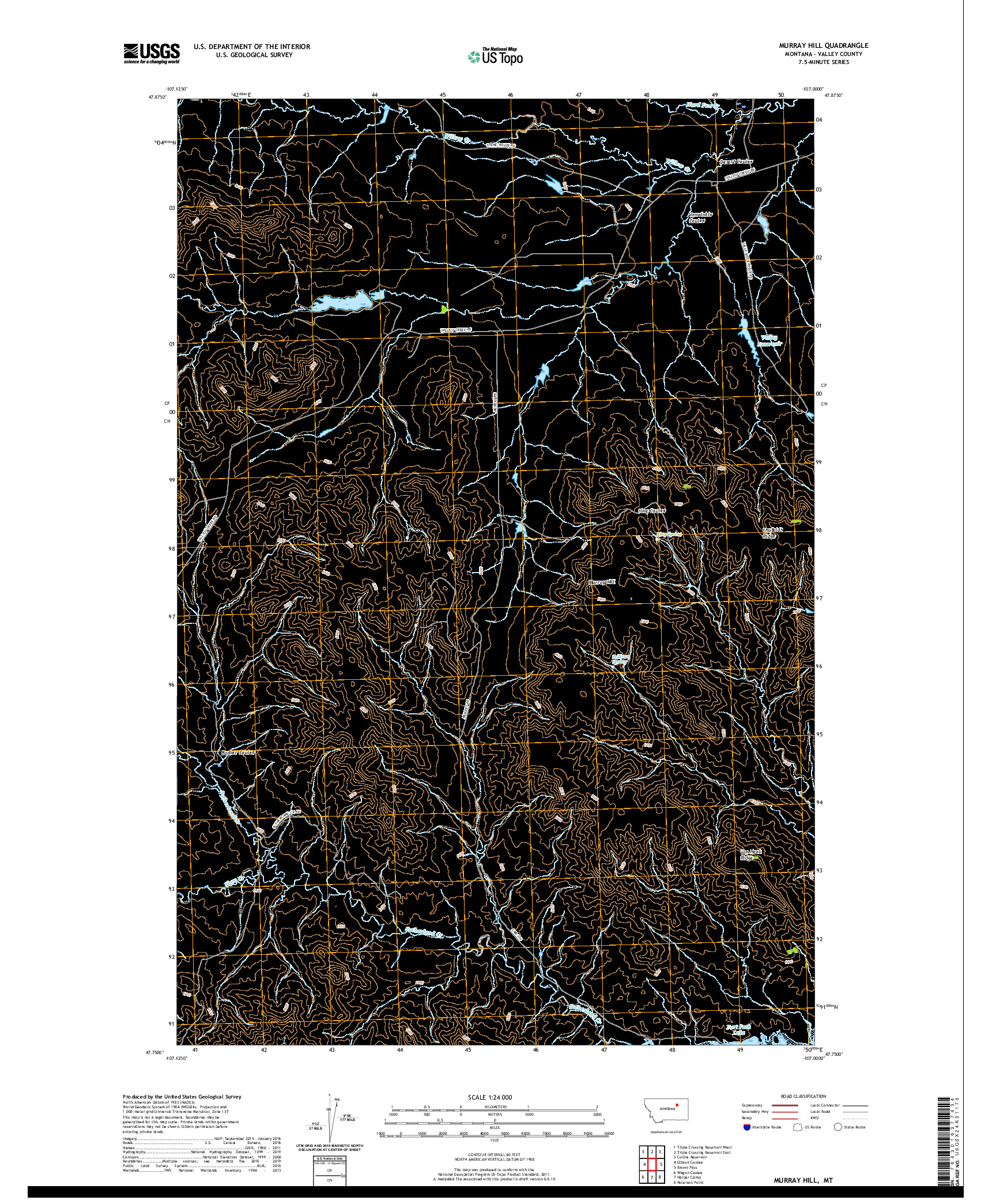 USGS US TOPO 7.5-MINUTE MAP FOR MURRAY HILL, MT 2020