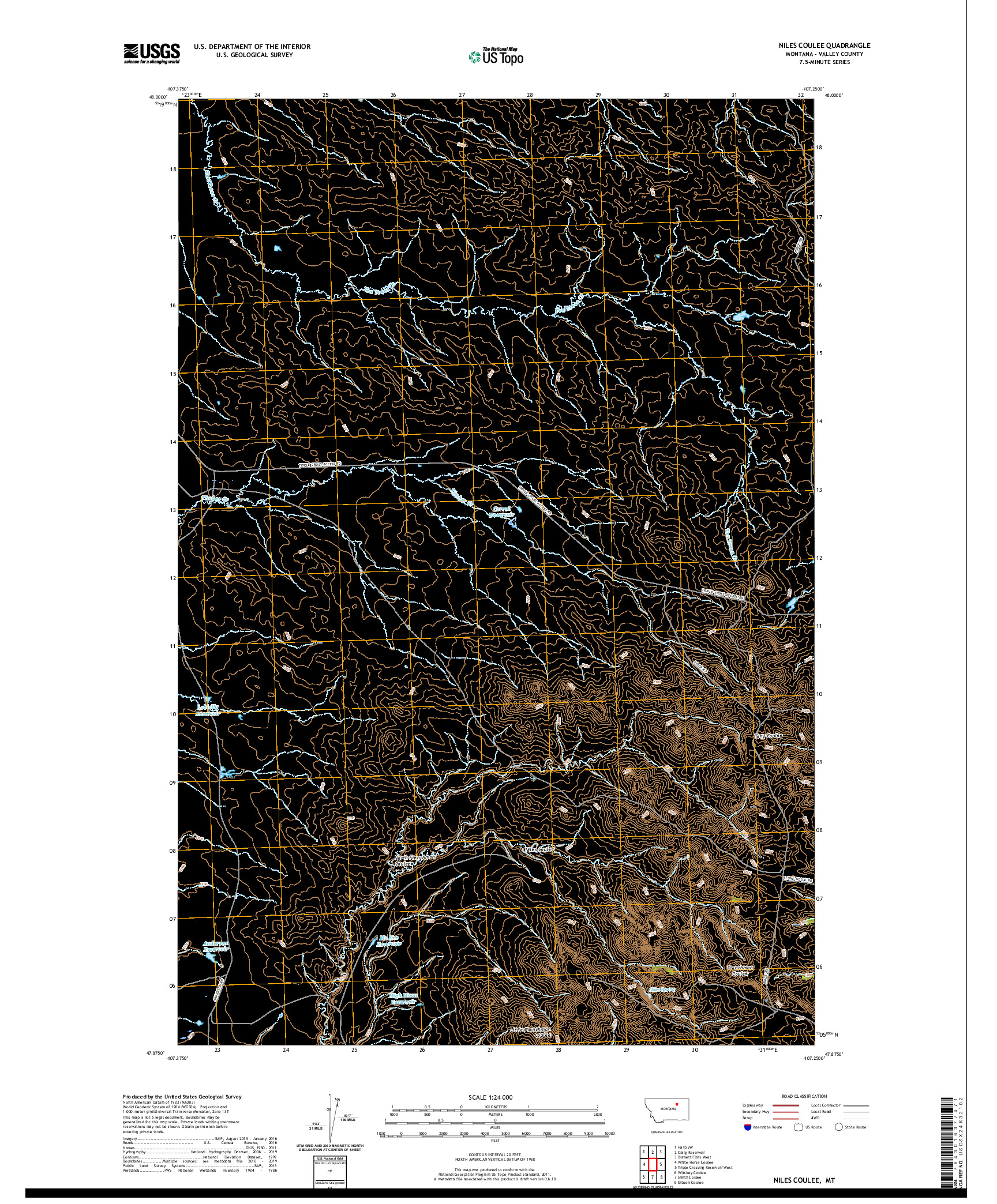 USGS US TOPO 7.5-MINUTE MAP FOR NILES COULEE, MT 2020