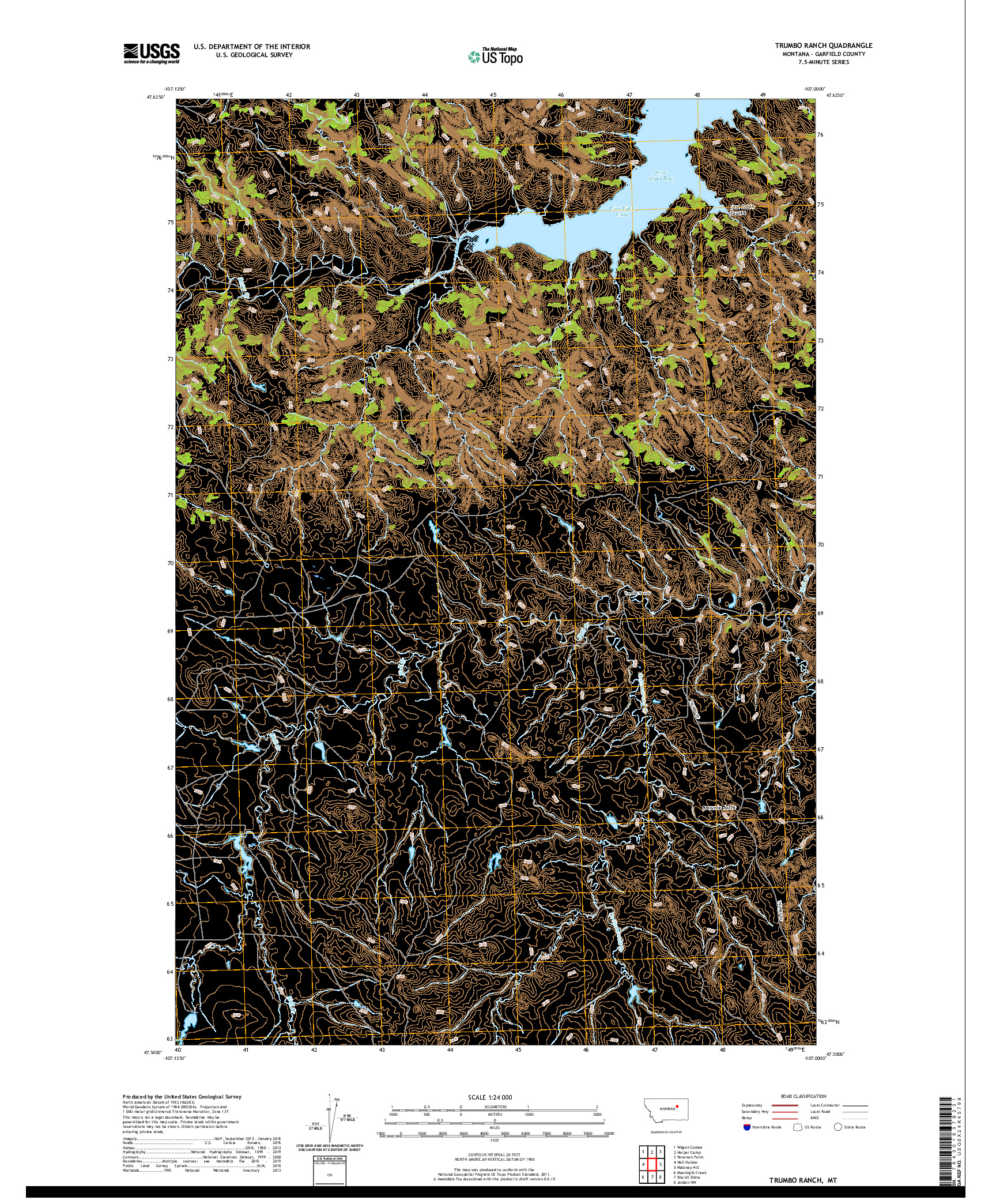 USGS US TOPO 7.5-MINUTE MAP FOR TRUMBO RANCH, MT 2020