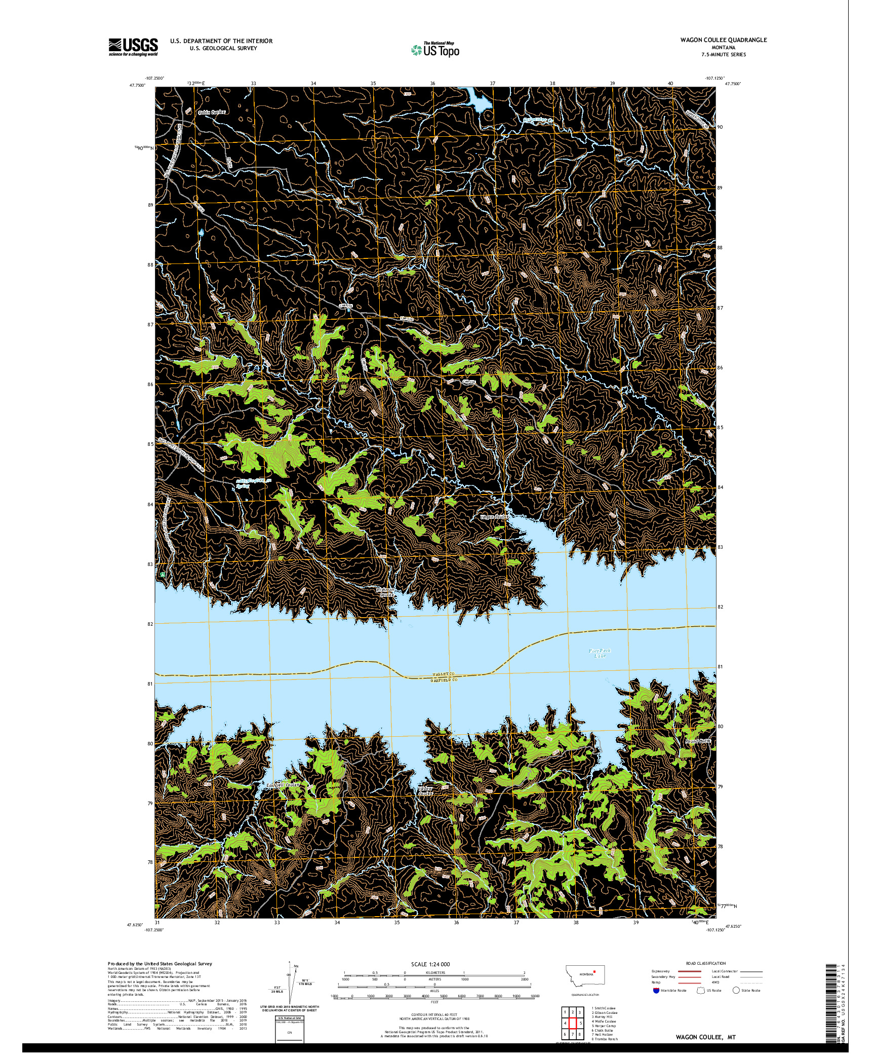 USGS US TOPO 7.5-MINUTE MAP FOR WAGON COULEE, MT 2020