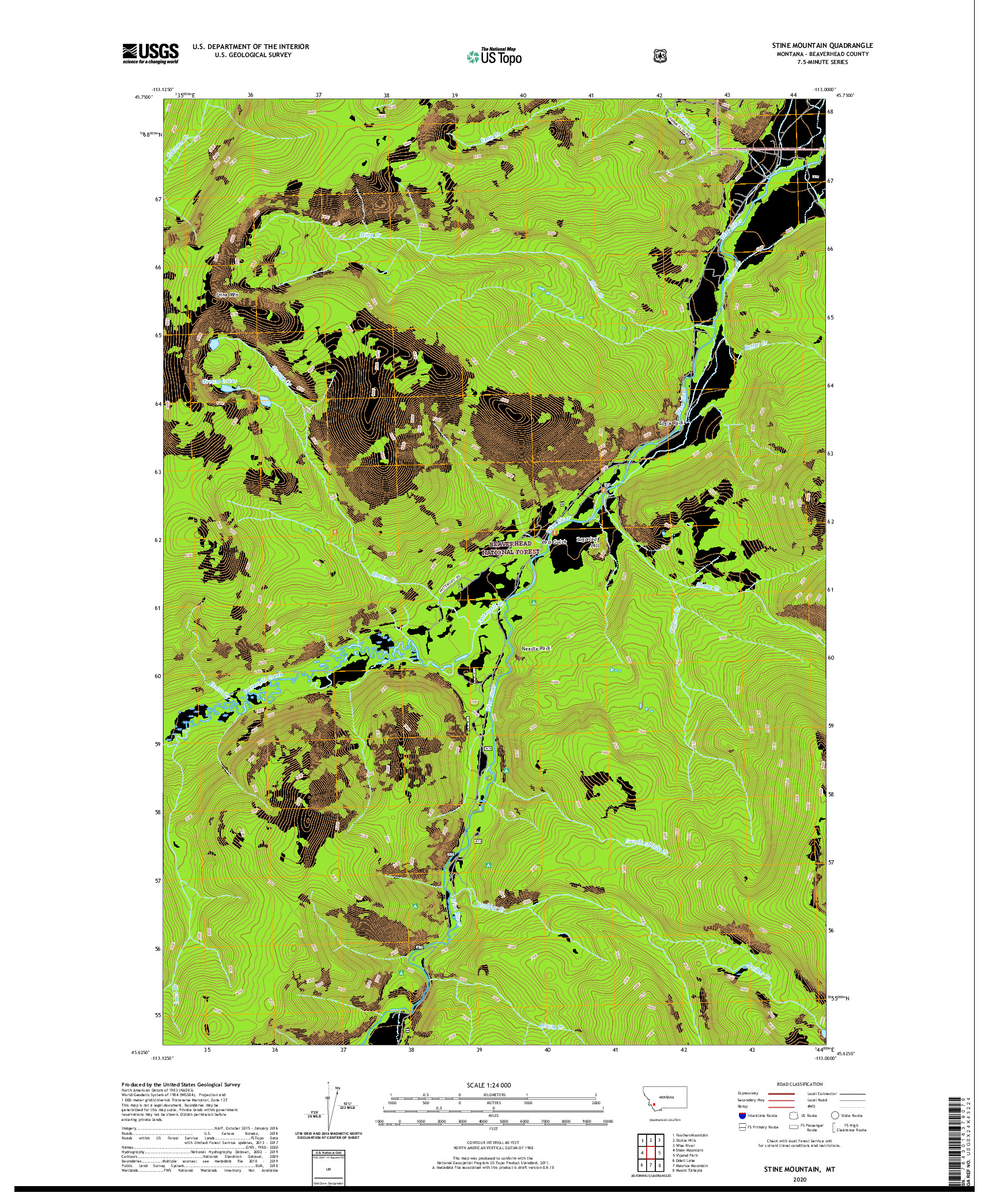 USGS US TOPO 7.5-MINUTE MAP FOR STINE MOUNTAIN, MT 2020