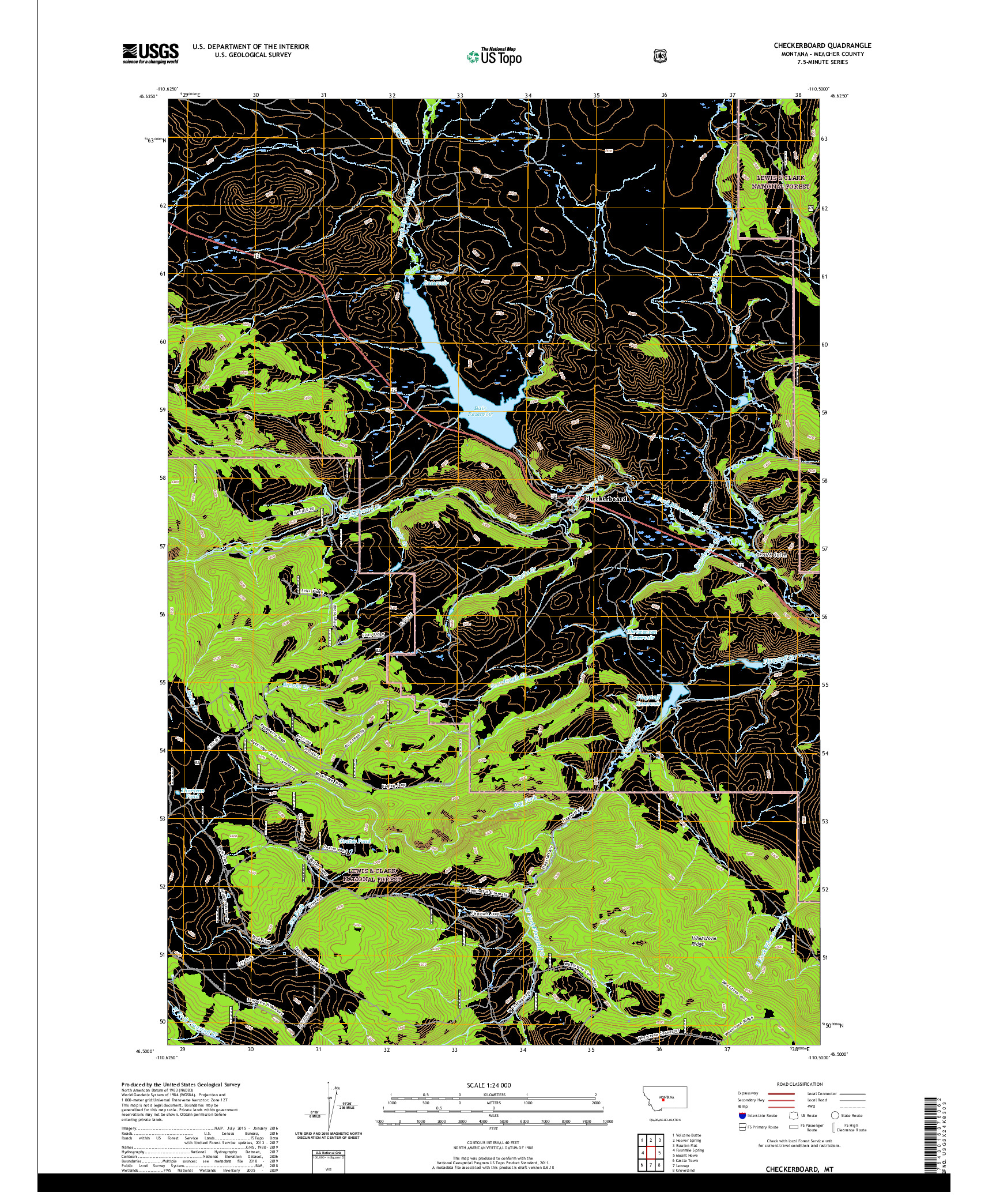 USGS US TOPO 7.5-MINUTE MAP FOR CHECKERBOARD, MT 2020