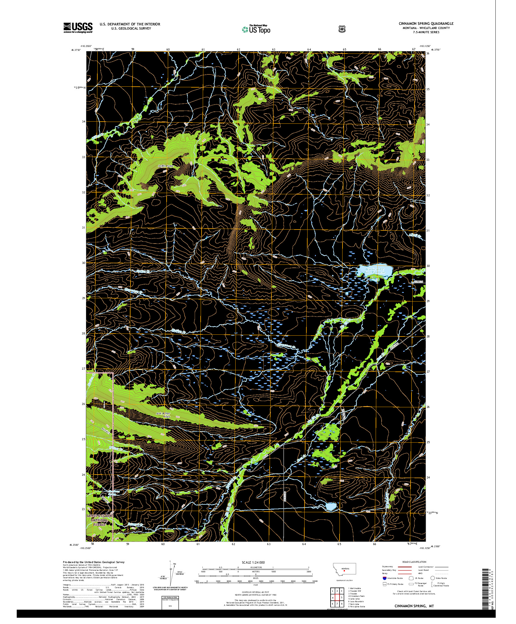 USGS US TOPO 7.5-MINUTE MAP FOR CINNAMON SPRING, MT 2020