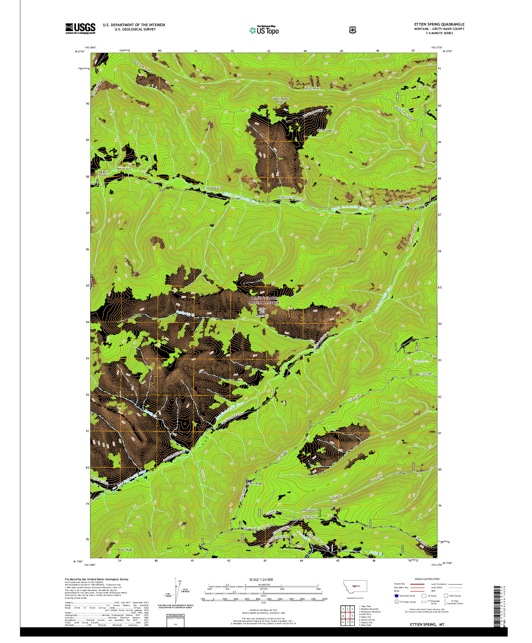 USGS US TOPO 7.5-MINUTE MAP FOR ETTIEN SPRING, MT 2020