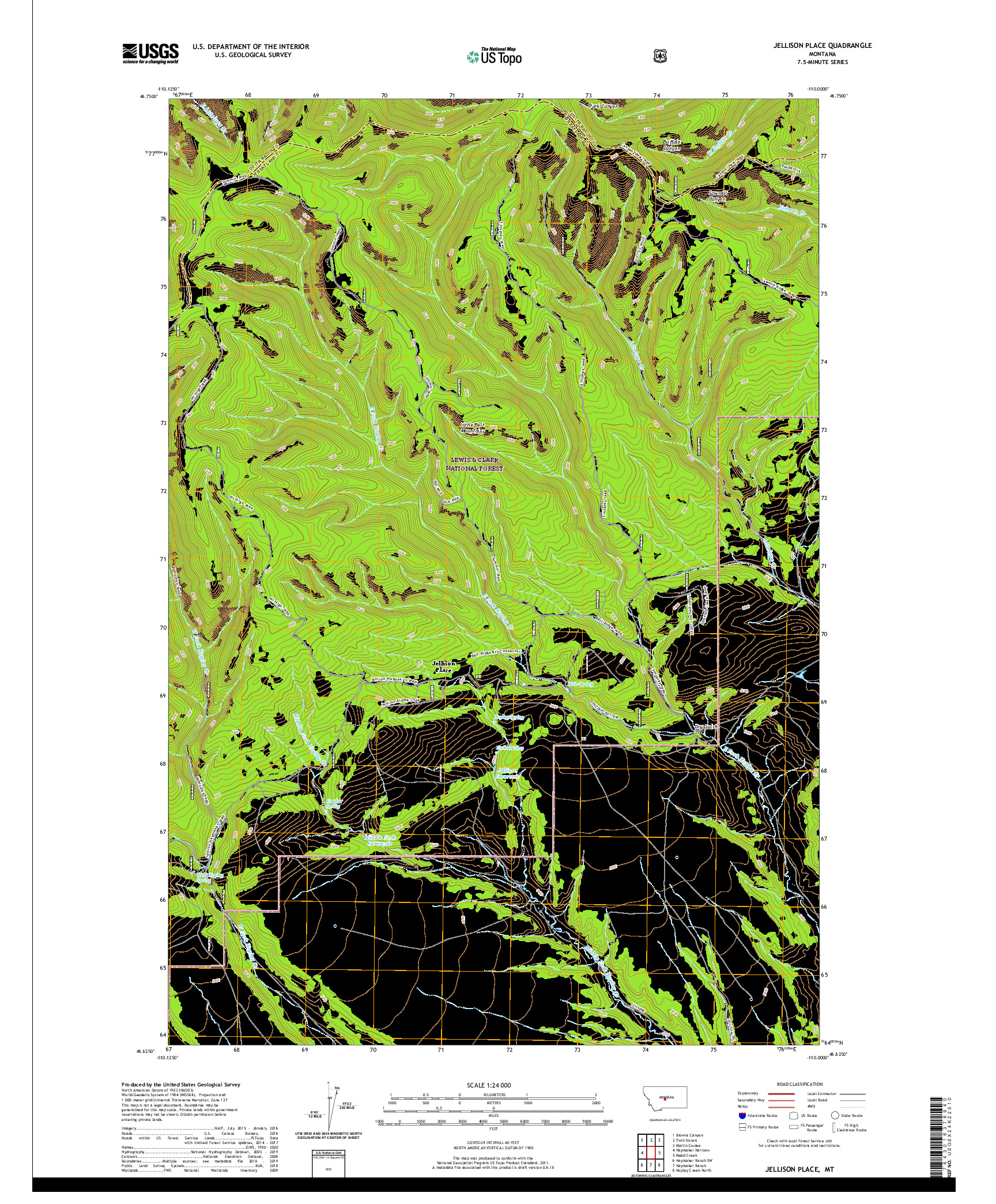 USGS US TOPO 7.5-MINUTE MAP FOR JELLISON PLACE, MT 2020