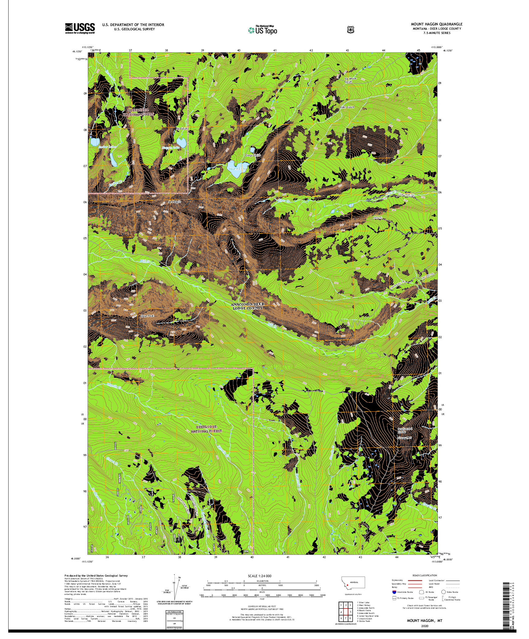 USGS US TOPO 7.5-MINUTE MAP FOR MOUNT HAGGIN, MT 2020