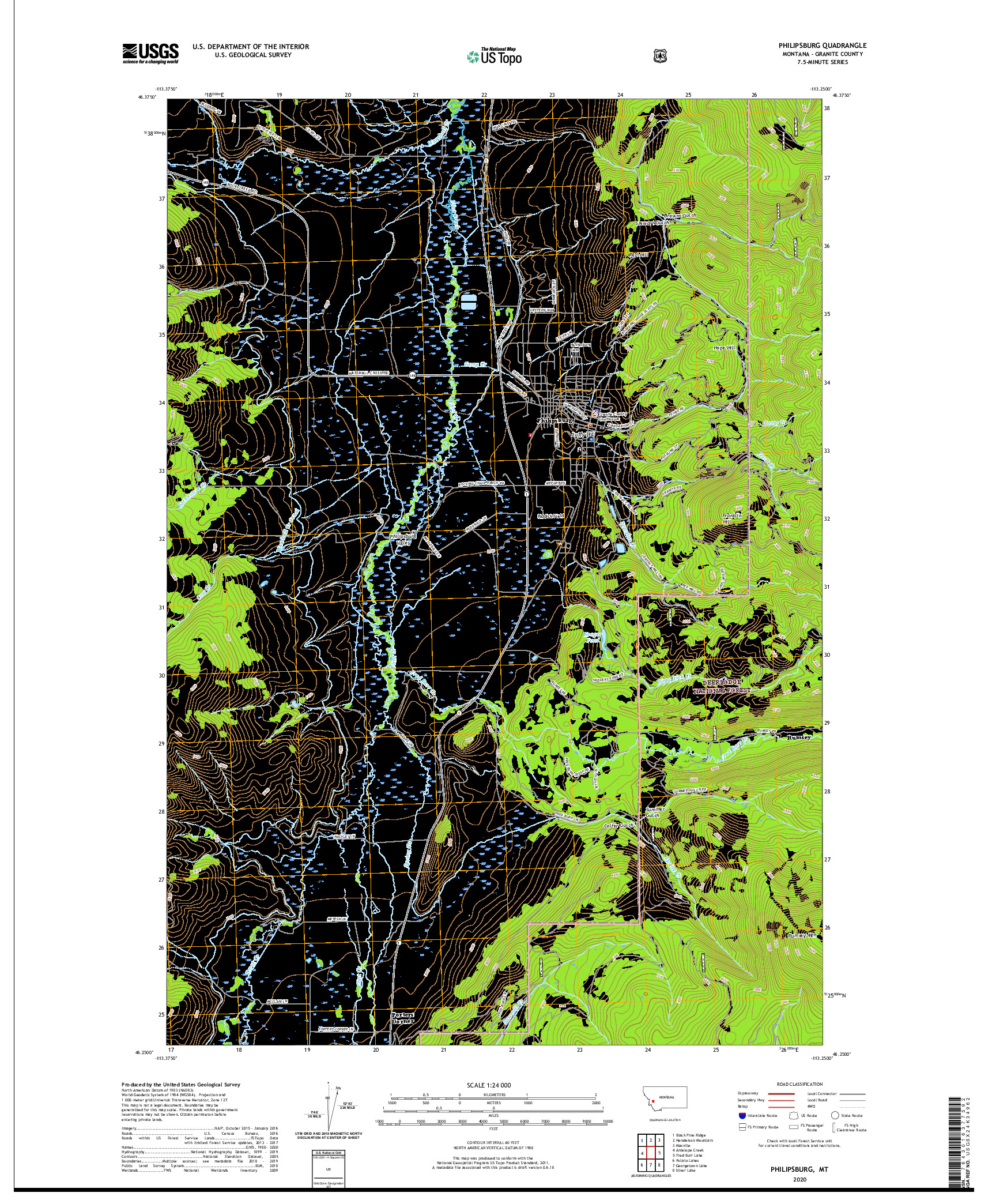 USGS US TOPO 7.5-MINUTE MAP FOR PHILIPSBURG, MT 2020