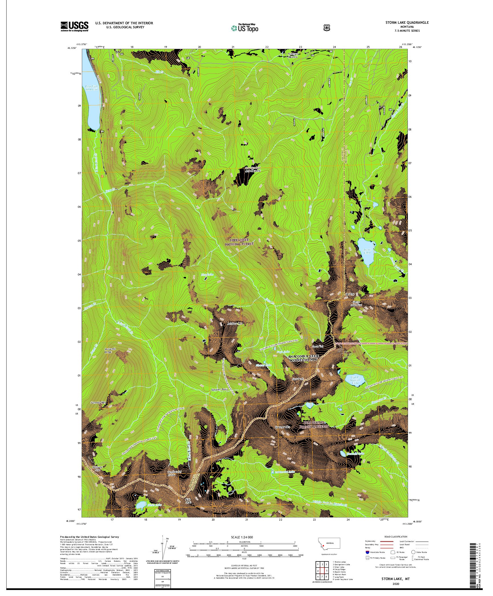 USGS US TOPO 7.5-MINUTE MAP FOR STORM LAKE, MT 2020