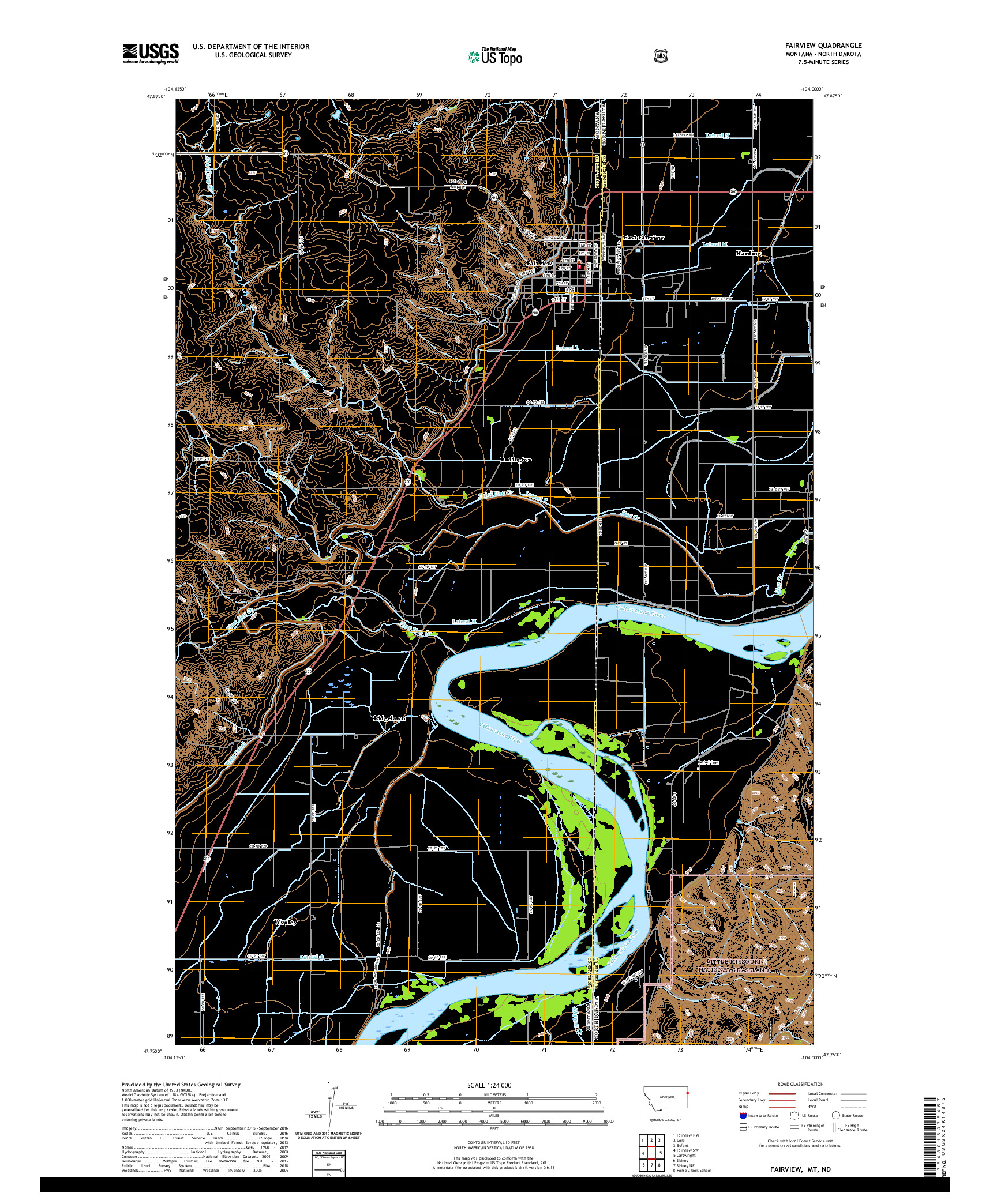 USGS US TOPO 7.5-MINUTE MAP FOR FAIRVIEW, MT,ND 2020