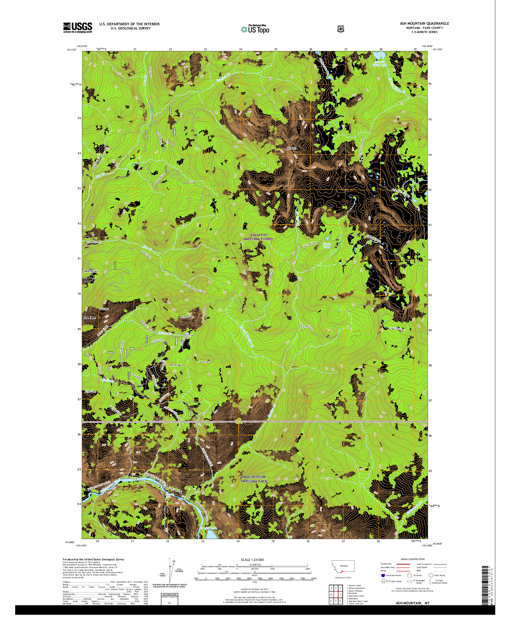 USGS US TOPO 7.5-MINUTE MAP FOR ASH MOUNTAIN, MT 2020