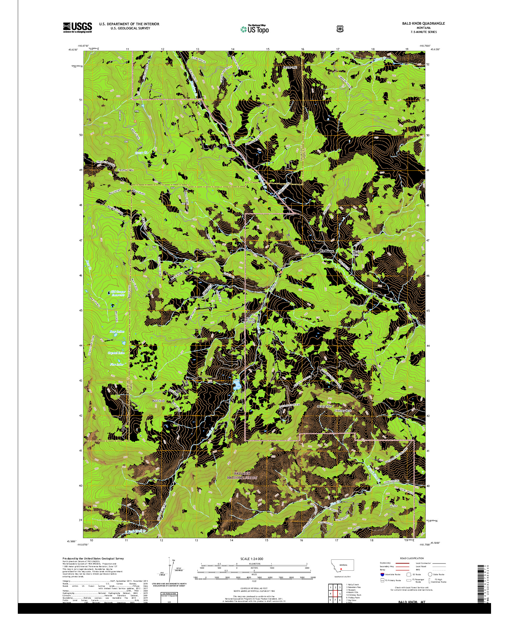 USGS US TOPO 7.5-MINUTE MAP FOR BALD KNOB, MT 2020