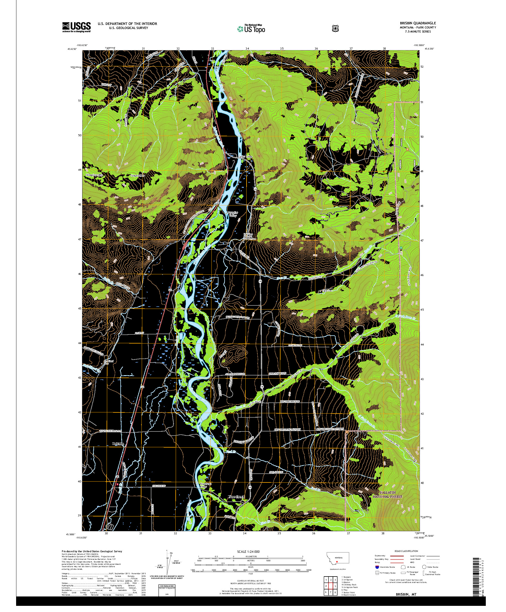 USGS US TOPO 7.5-MINUTE MAP FOR BRISBIN, MT 2020