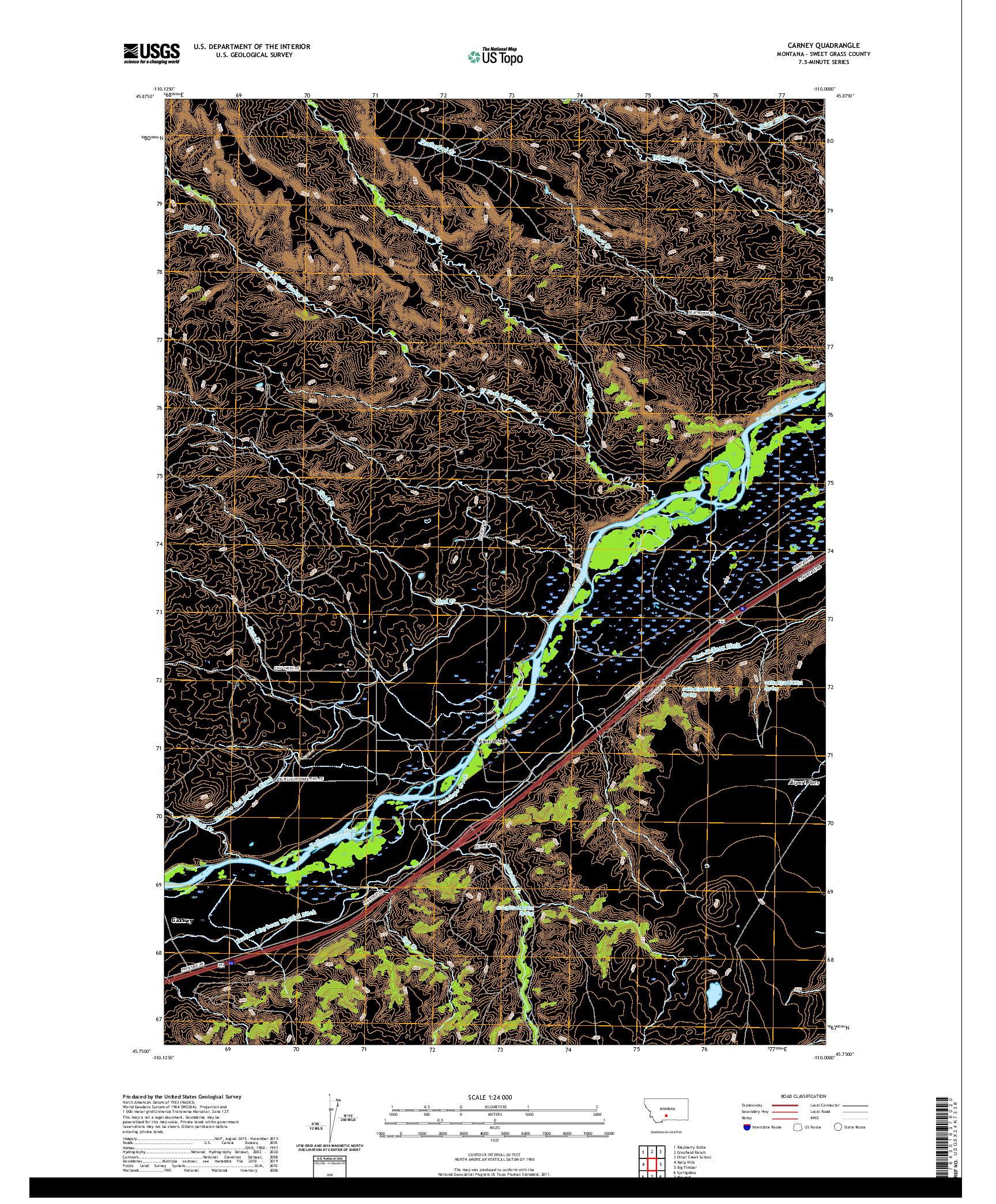 USGS US TOPO 7.5-MINUTE MAP FOR CARNEY, MT 2020