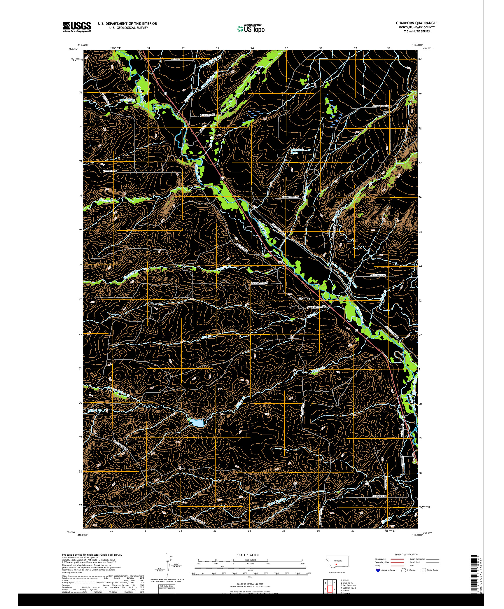 USGS US TOPO 7.5-MINUTE MAP FOR CHADBORN, MT 2020