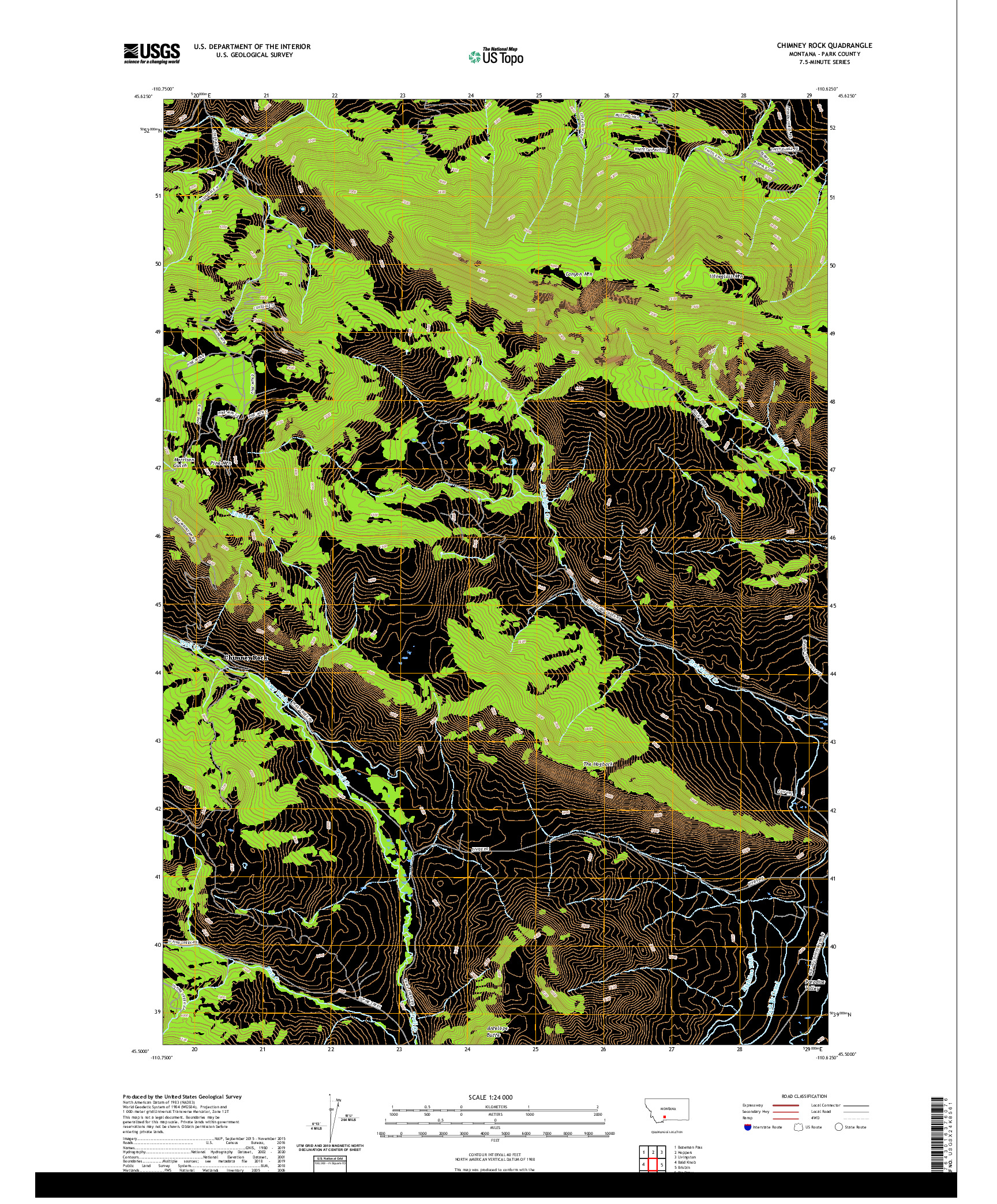 USGS US TOPO 7.5-MINUTE MAP FOR CHIMNEY ROCK, MT 2020