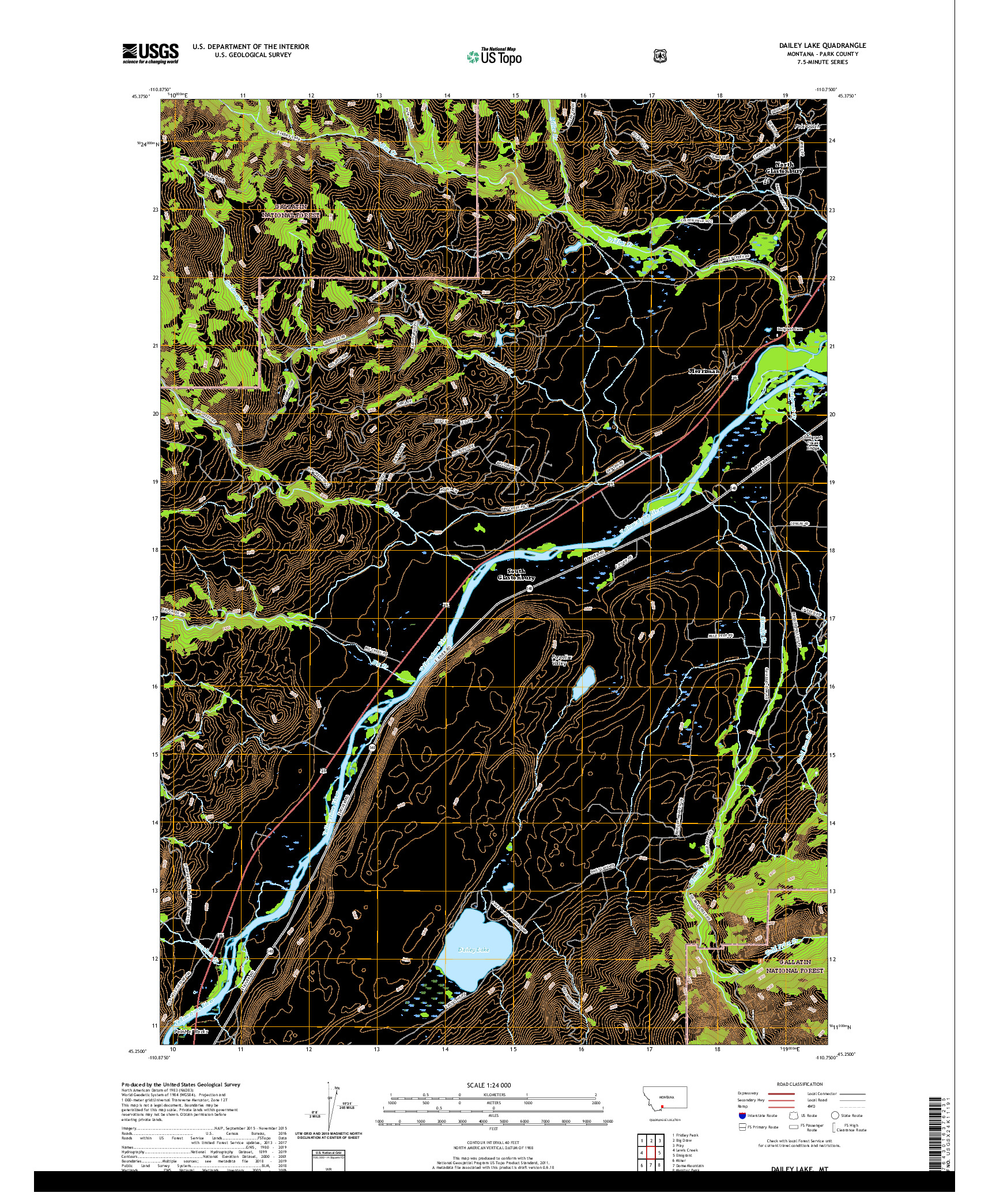 USGS US TOPO 7.5-MINUTE MAP FOR DAILEY LAKE, MT 2020
