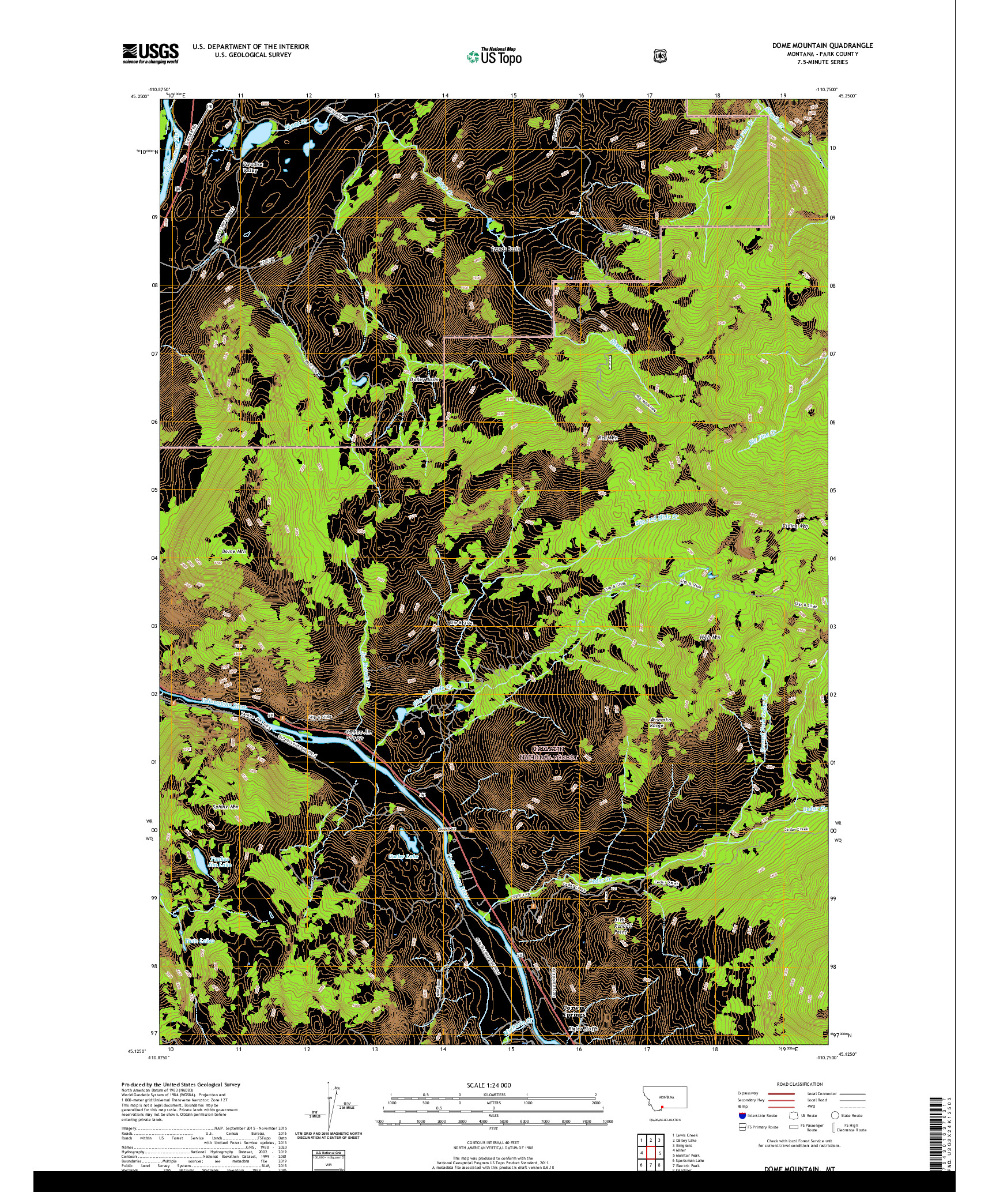 USGS US TOPO 7.5-MINUTE MAP FOR DOME MOUNTAIN, MT 2020