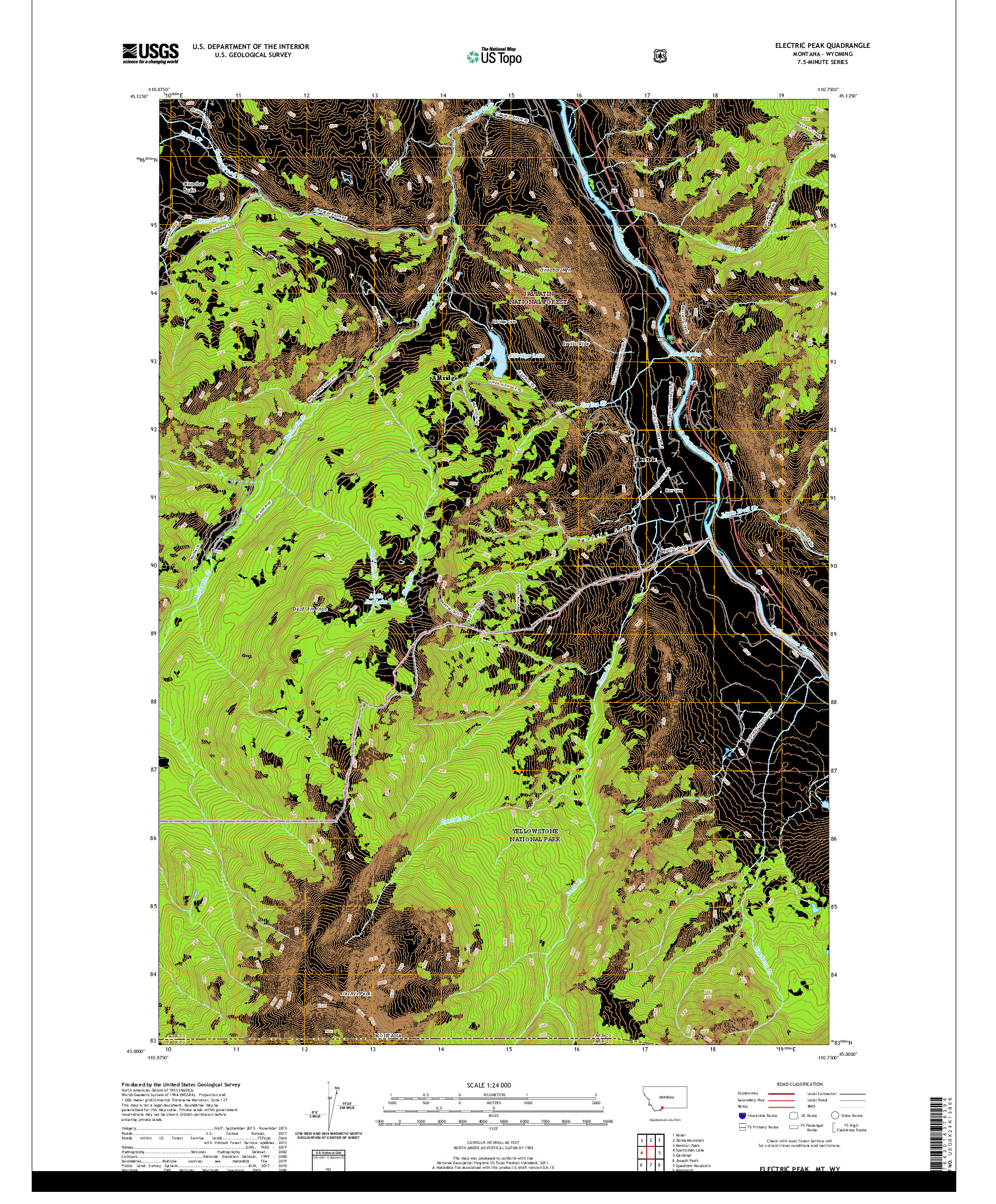 USGS US TOPO 7.5-MINUTE MAP FOR ELECTRIC PEAK, MT,WY 2020