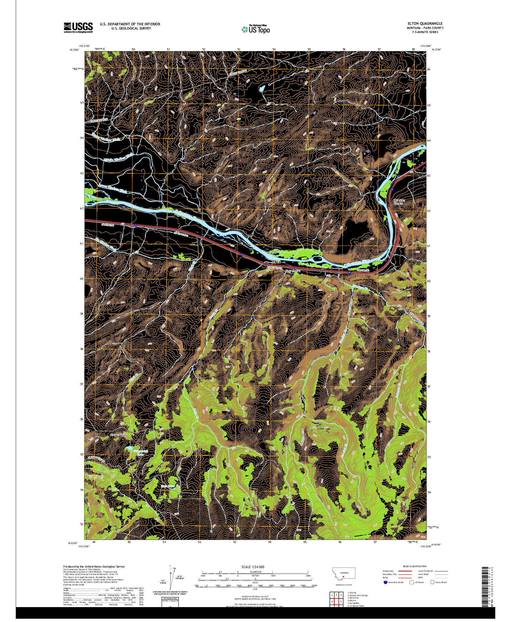USGS US TOPO 7.5-MINUTE MAP FOR ELTON, MT 2020