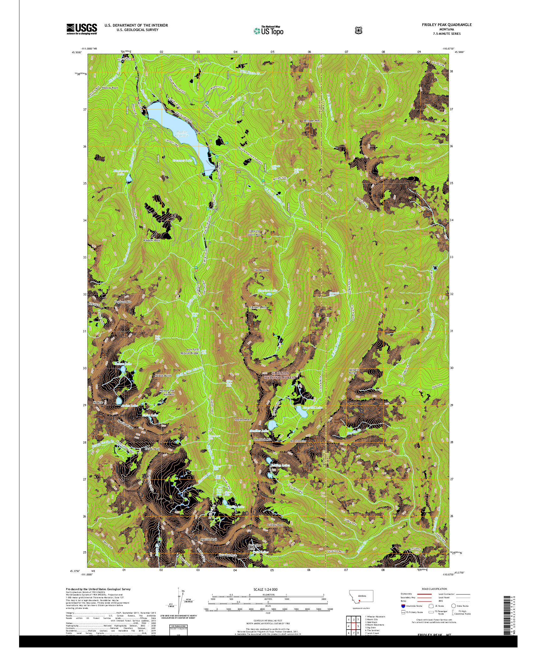 USGS US TOPO 7.5-MINUTE MAP FOR FRIDLEY PEAK, MT 2020