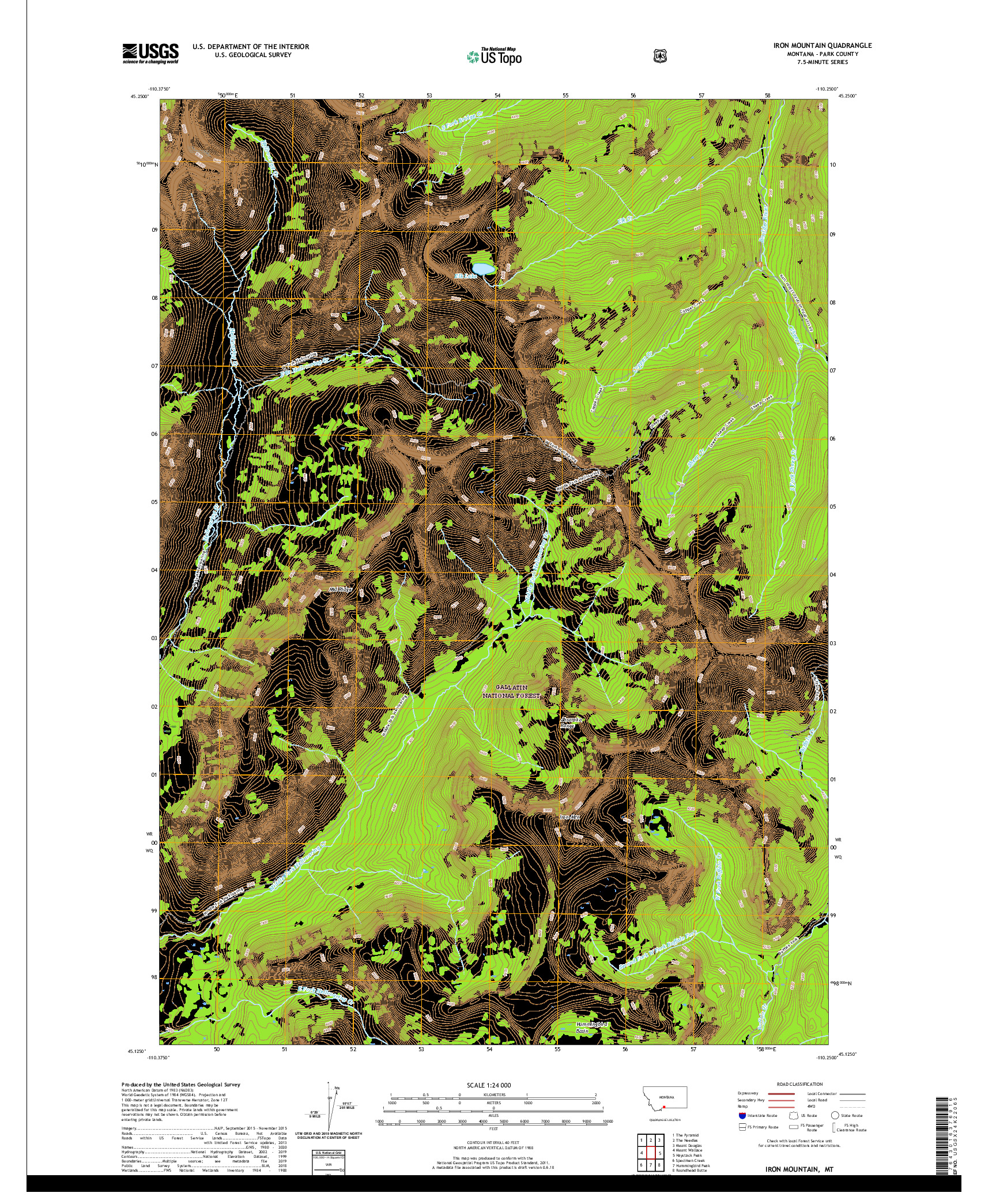 USGS US TOPO 7.5-MINUTE MAP FOR IRON MOUNTAIN, MT 2020