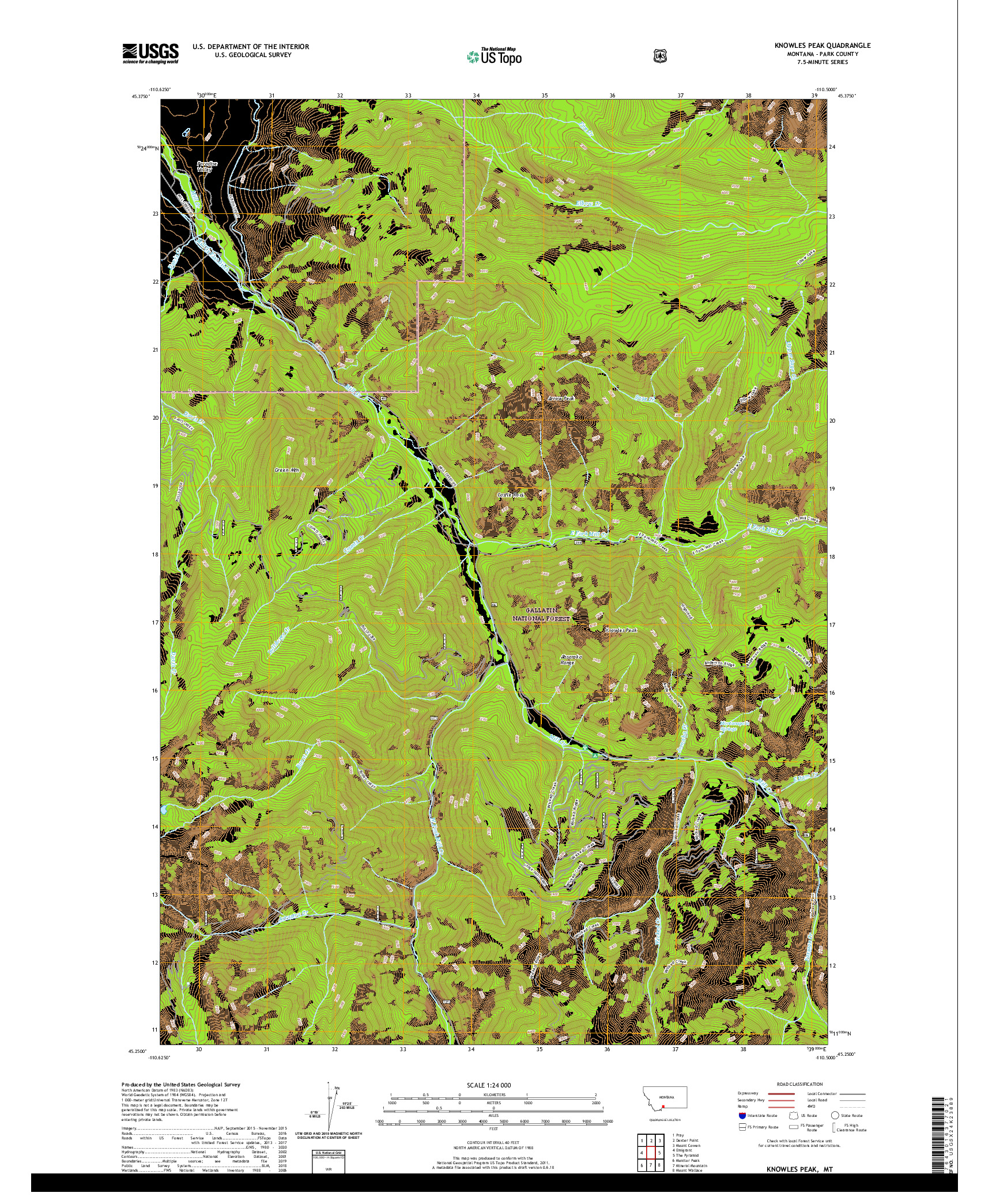 USGS US TOPO 7.5-MINUTE MAP FOR KNOWLES PEAK, MT 2020