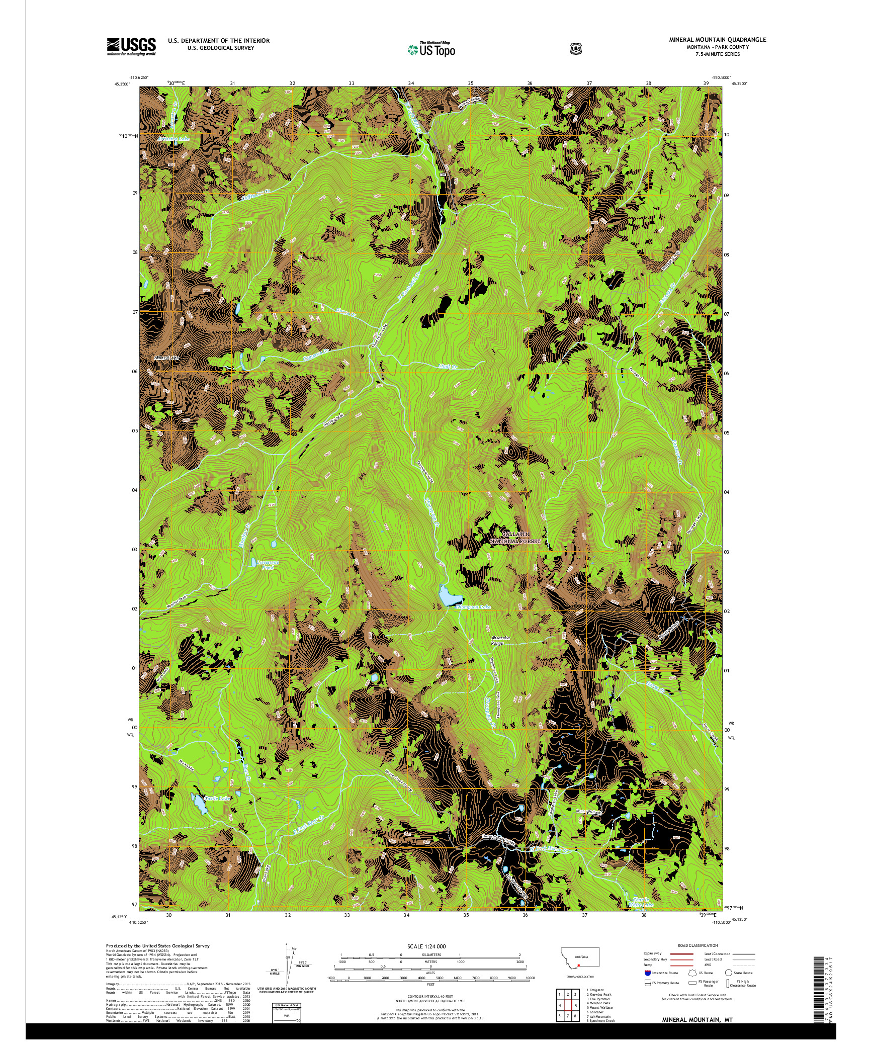 USGS US TOPO 7.5-MINUTE MAP FOR MINERAL MOUNTAIN, MT 2020