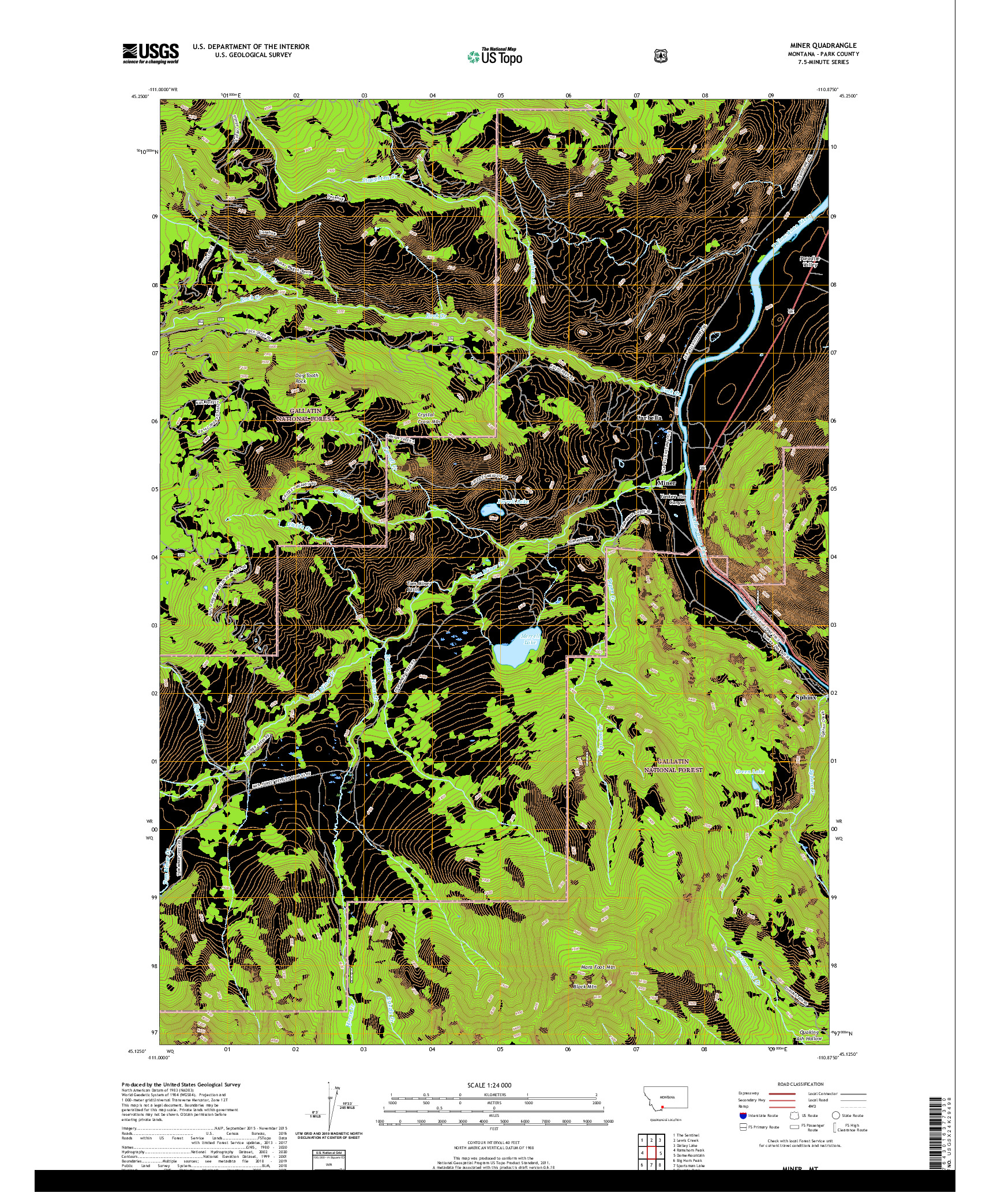USGS US TOPO 7.5-MINUTE MAP FOR MINER, MT 2020