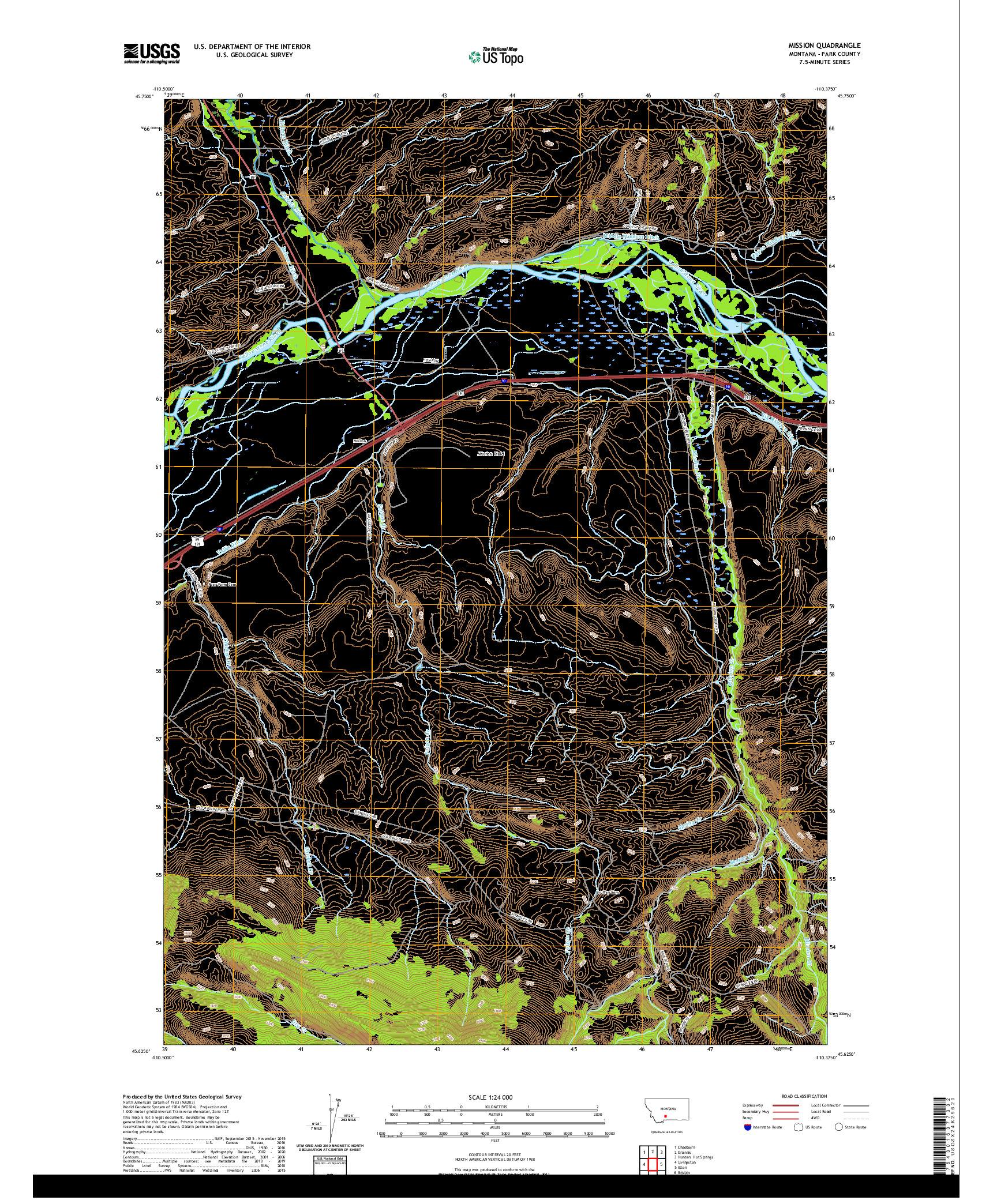 USGS US TOPO 7.5-MINUTE MAP FOR MISSION, MT 2020