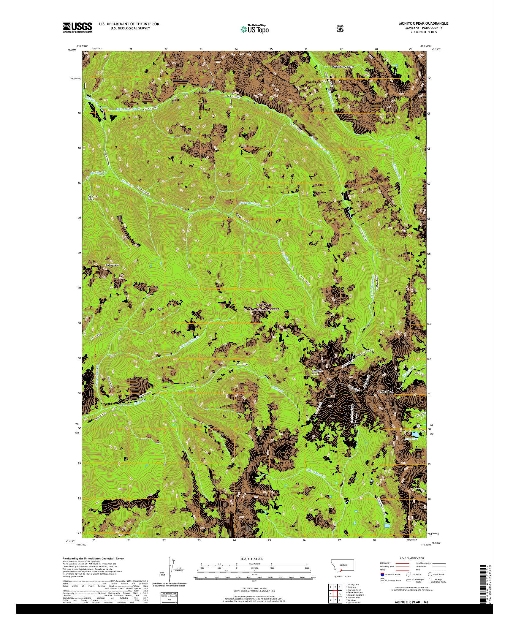 USGS US TOPO 7.5-MINUTE MAP FOR MONITOR PEAK, MT 2020