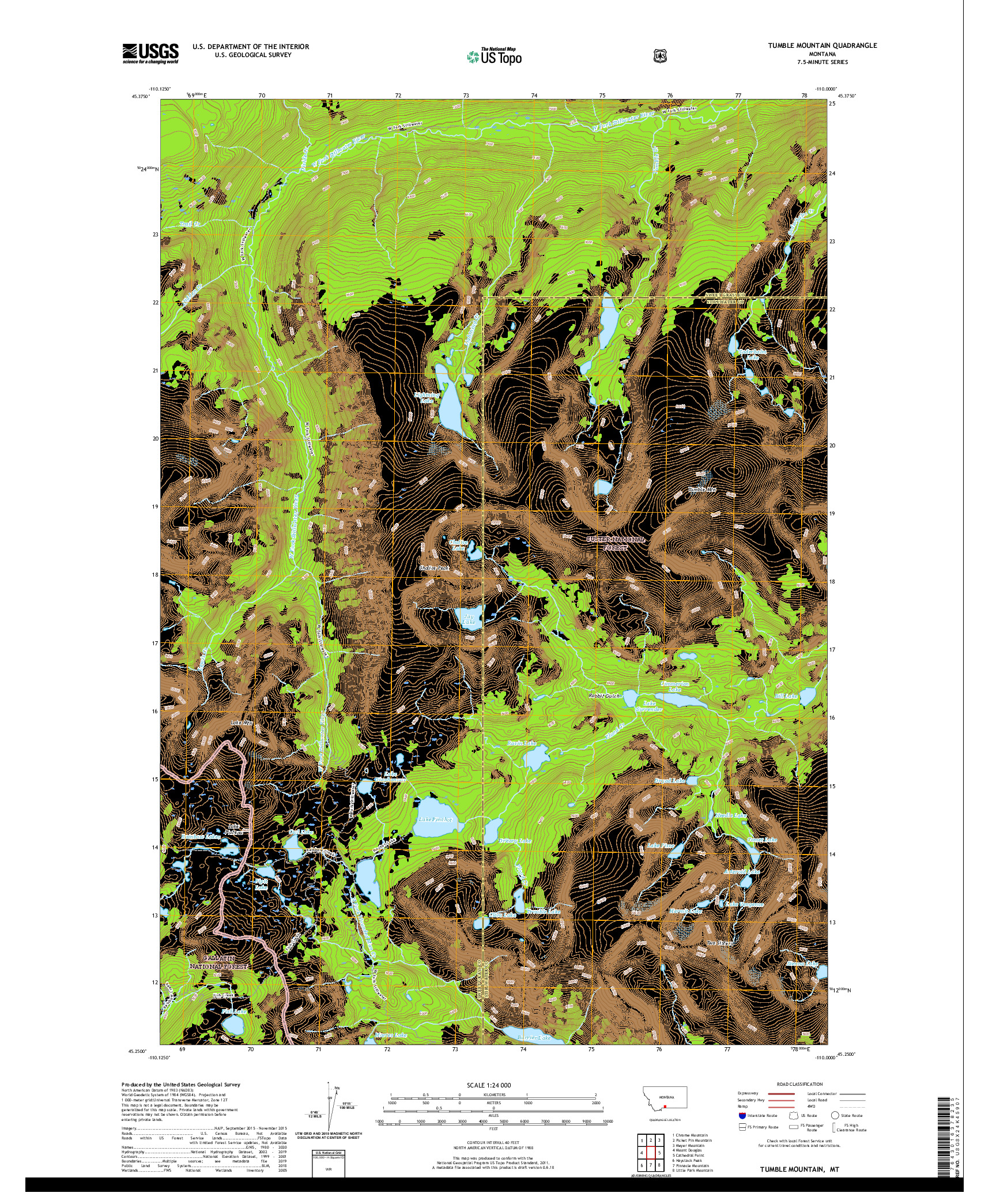 USGS US TOPO 7.5-MINUTE MAP FOR TUMBLE MOUNTAIN, MT 2020