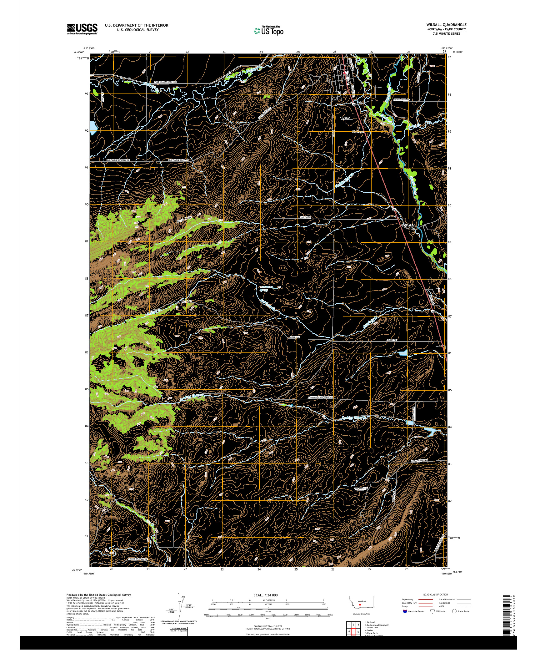 USGS US TOPO 7.5-MINUTE MAP FOR WILSALL, MT 2020