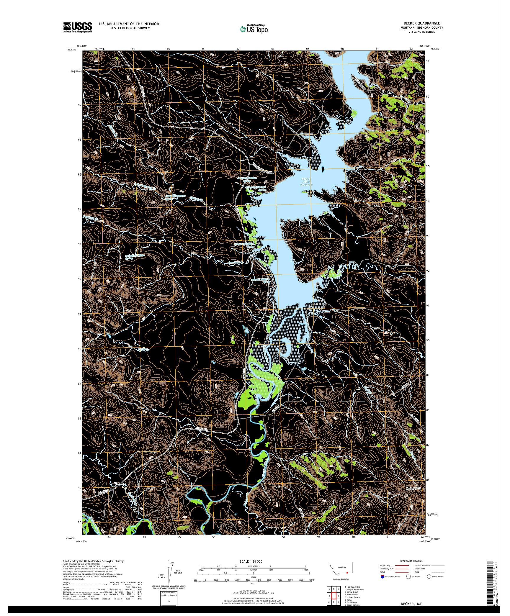 USGS US TOPO 7.5-MINUTE MAP FOR DECKER, MT 2020