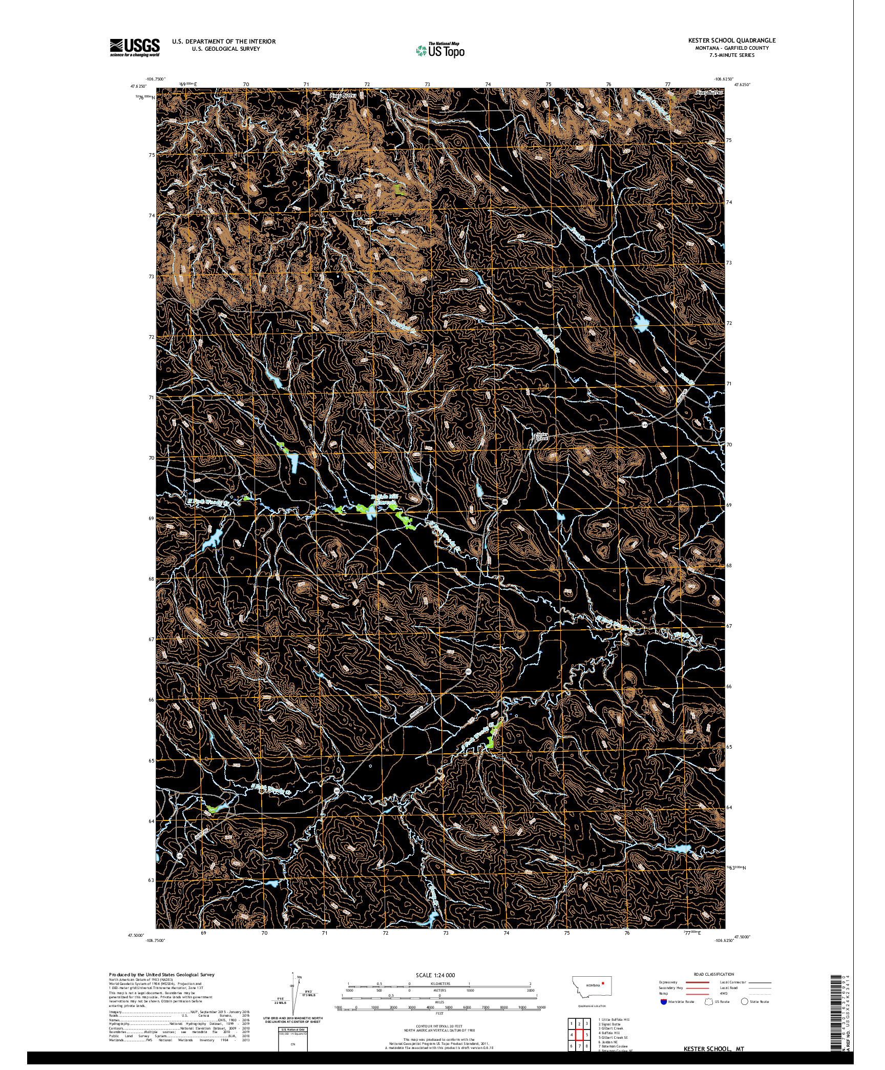 USGS US TOPO 7.5-MINUTE MAP FOR KESTER SCHOOL, MT 2020