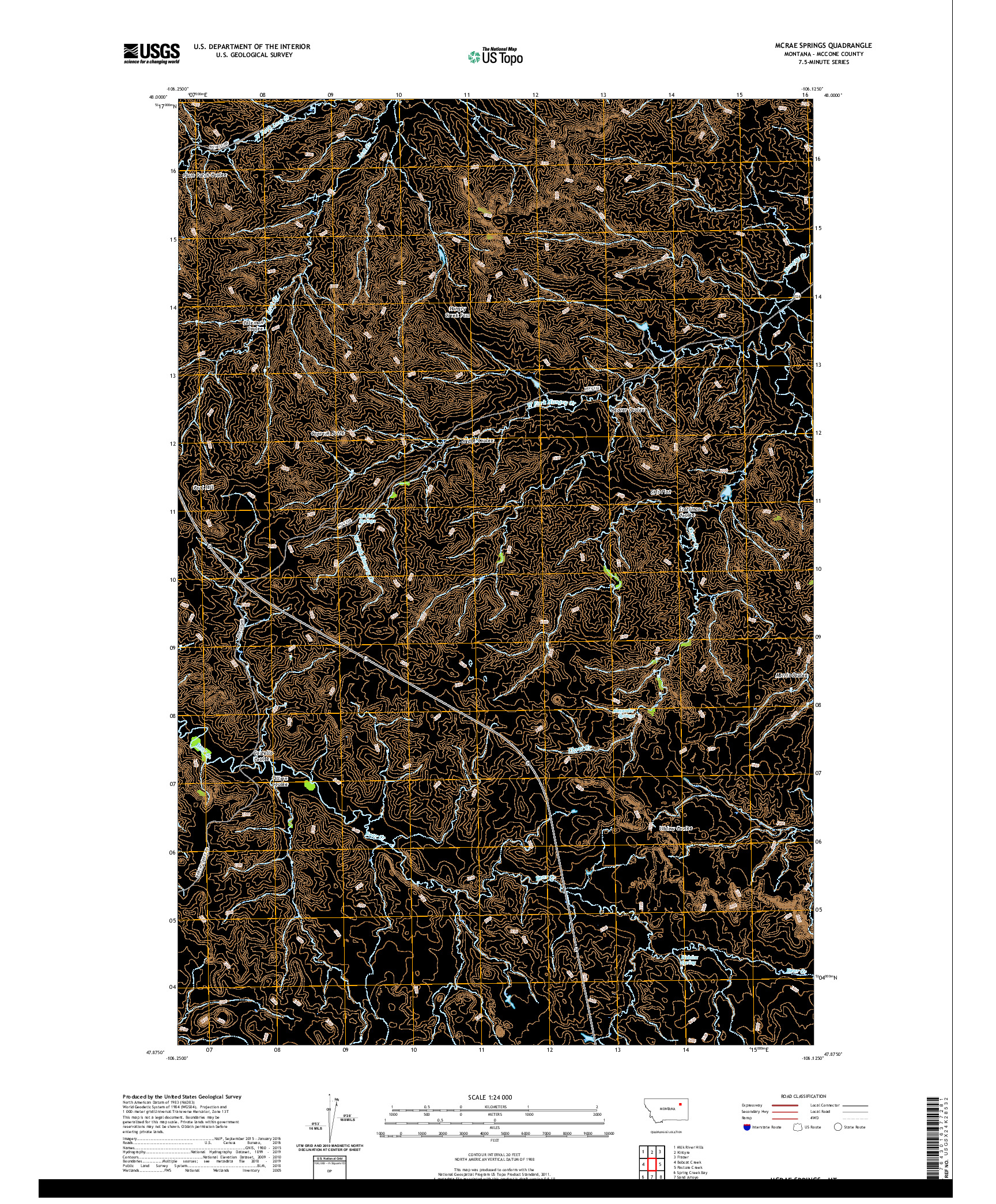 USGS US TOPO 7.5-MINUTE MAP FOR MCRAE SPRINGS, MT 2020