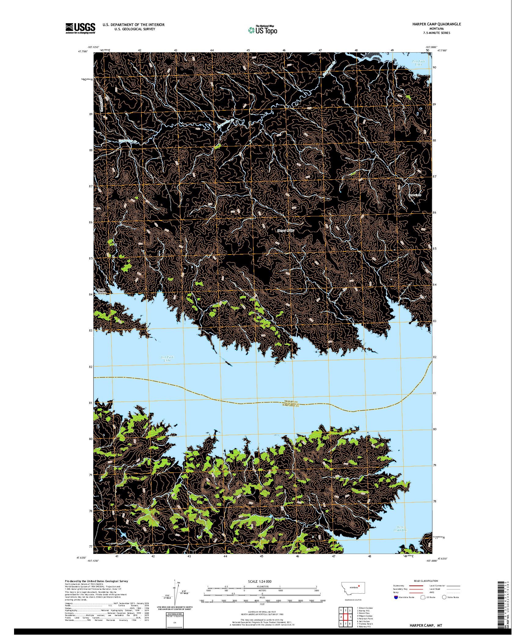 USGS US TOPO 7.5-MINUTE MAP FOR HARPER CAMP, MT 2020