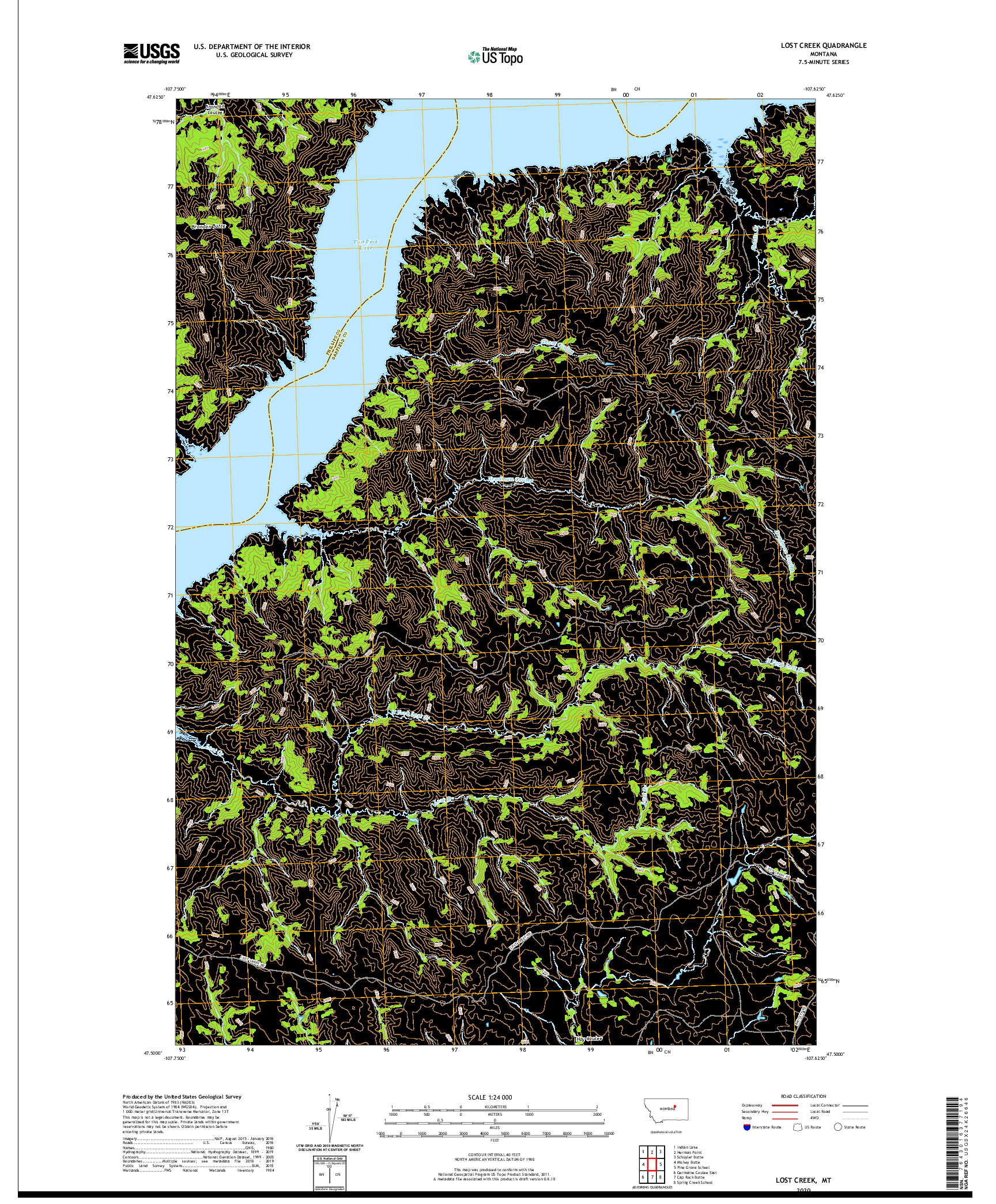 USGS US TOPO 7.5-MINUTE MAP FOR LOST CREEK, MT 2020