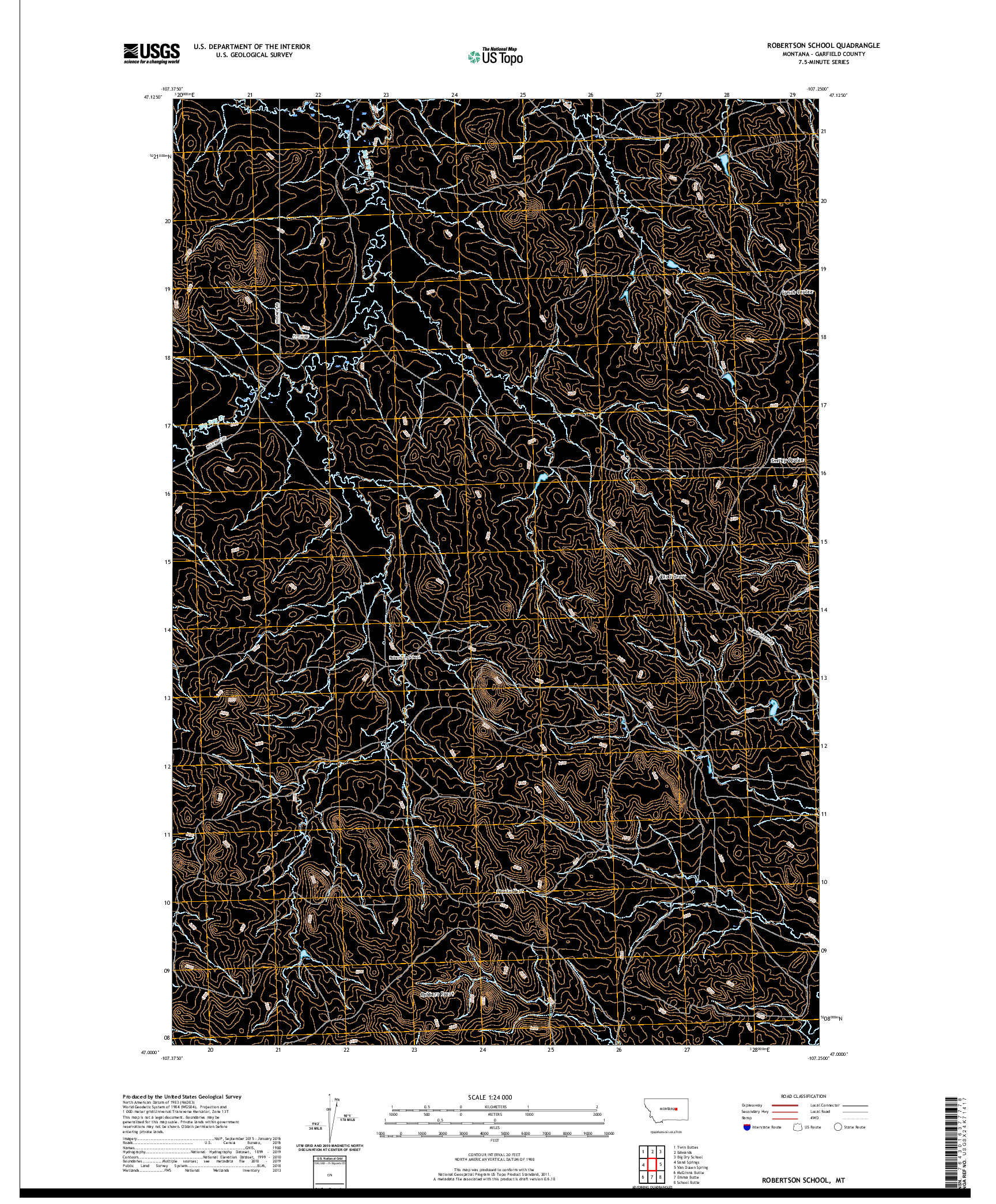 USGS US TOPO 7.5-MINUTE MAP FOR ROBERTSON SCHOOL, MT 2020