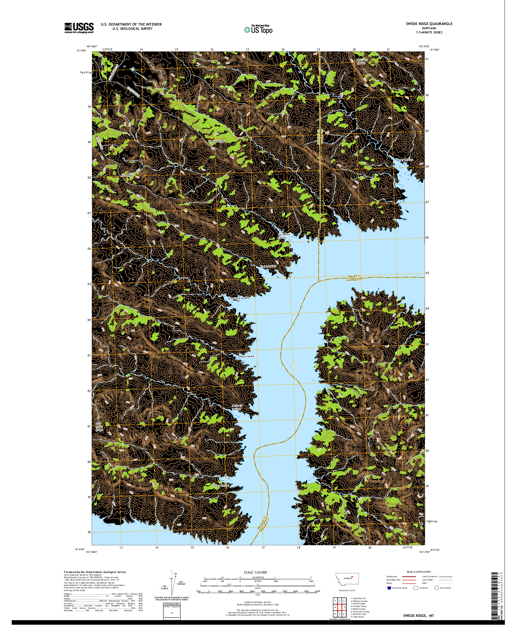 USGS US TOPO 7.5-MINUTE MAP FOR SWEDE RIDGE, MT 2020