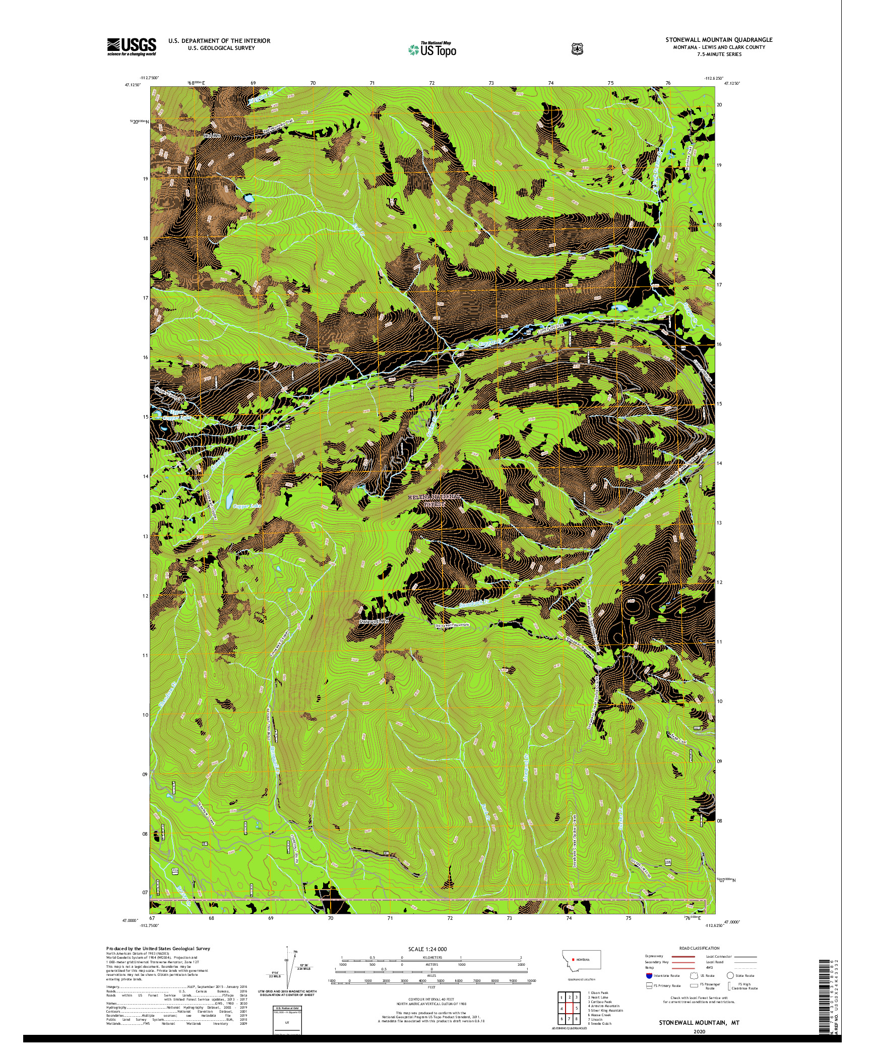 USGS US TOPO 7.5-MINUTE MAP FOR STONEWALL MOUNTAIN, MT 2020