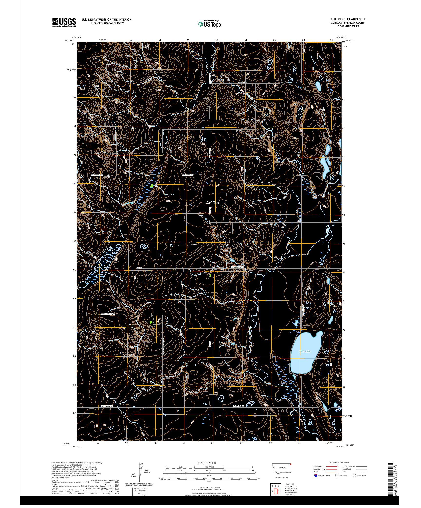 USGS US TOPO 7.5-MINUTE MAP FOR COALRIDGE, MT 2020