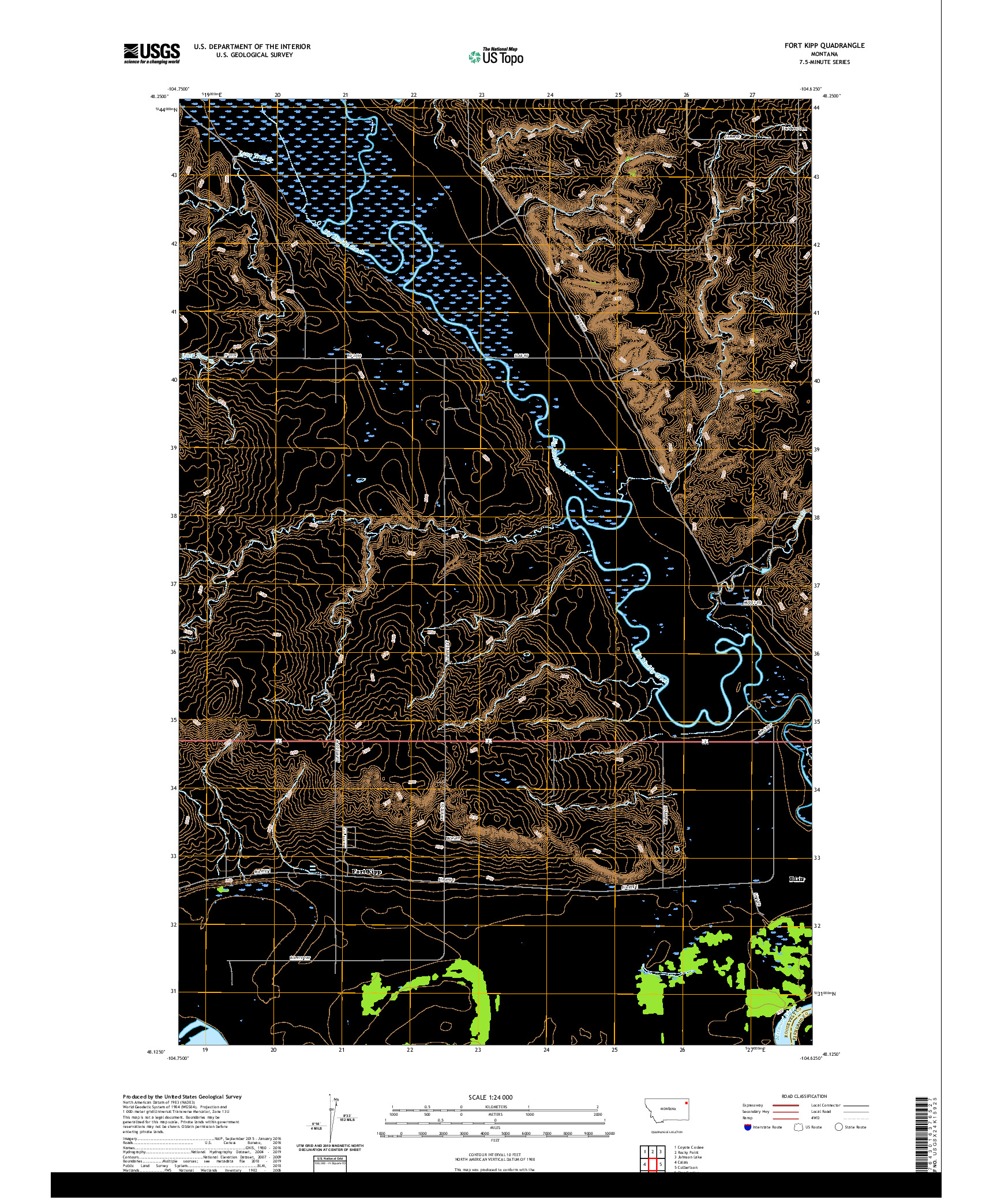 USGS US TOPO 7.5-MINUTE MAP FOR FORT KIPP, MT 2020