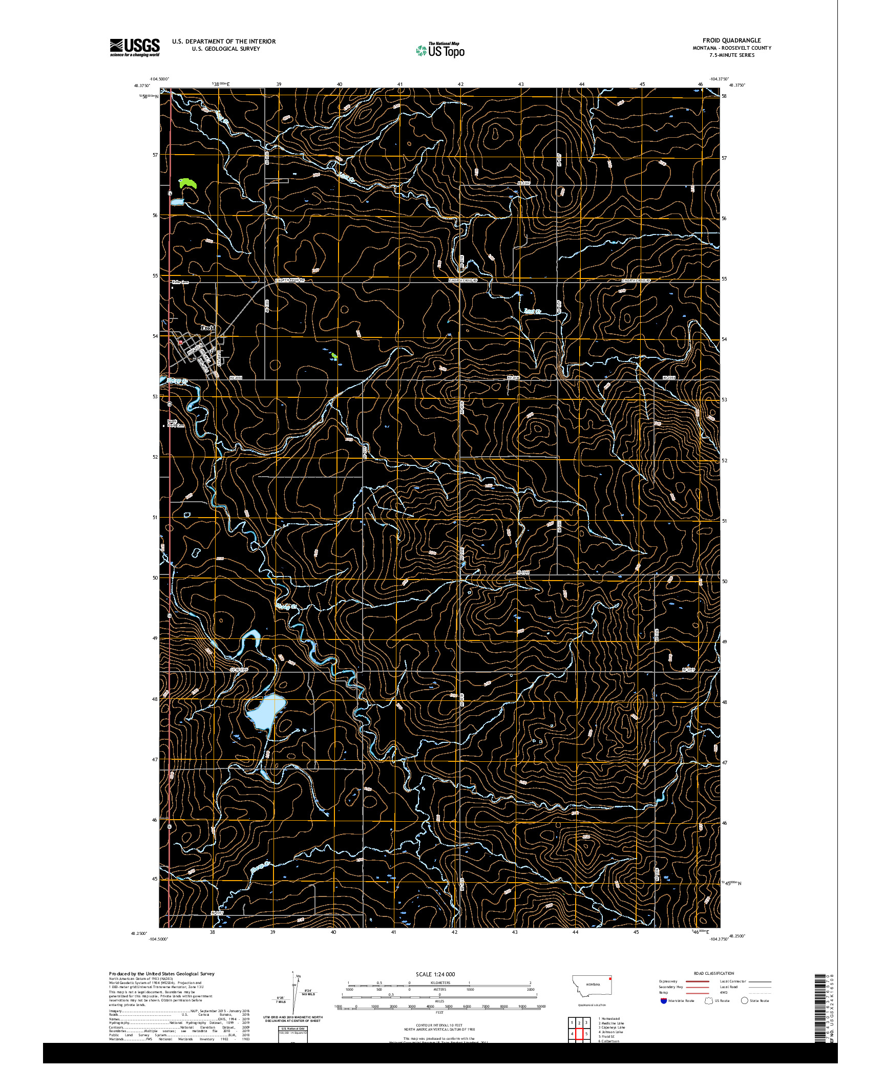 USGS US TOPO 7.5-MINUTE MAP FOR FROID, MT 2020
