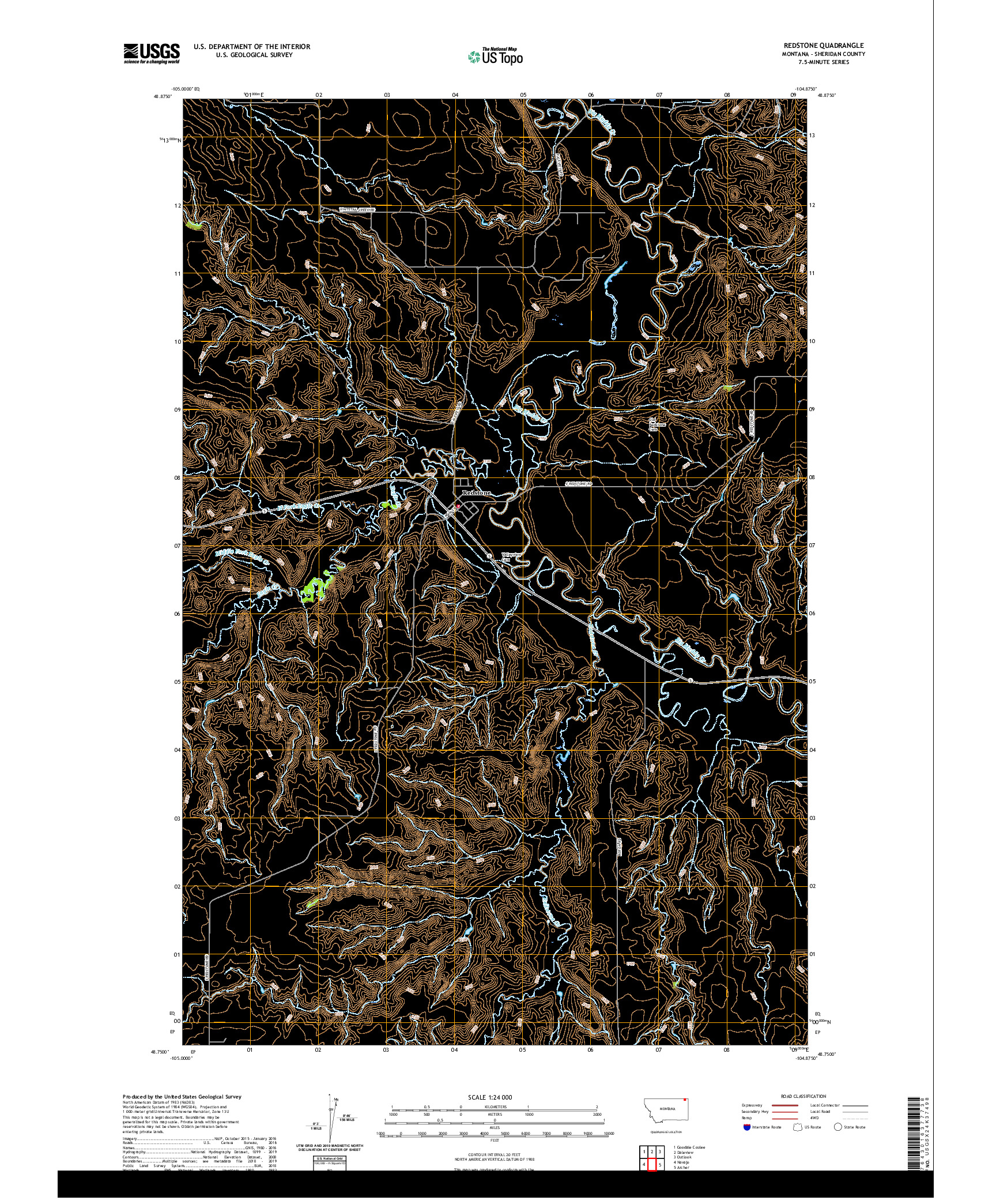 USGS US TOPO 7.5-MINUTE MAP FOR REDSTONE, MT 2020